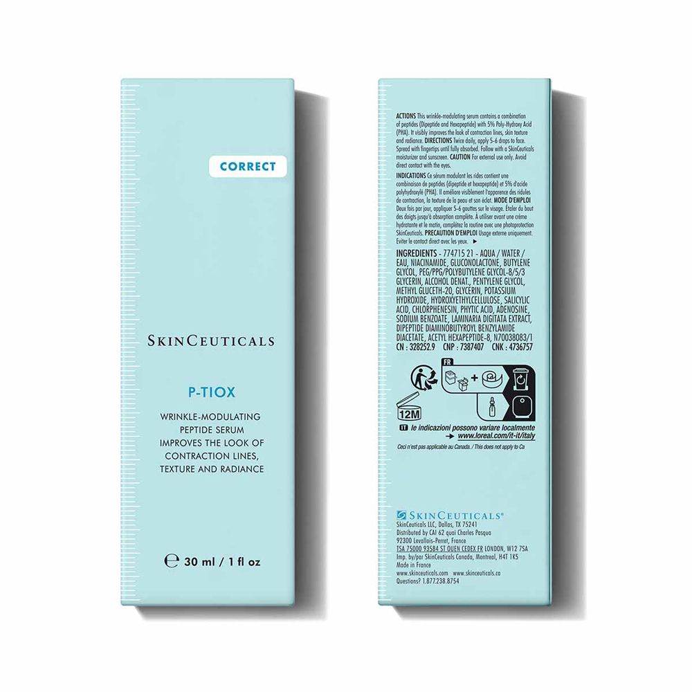 SkinCeuticals P-TIOX Siero correttivo anti-età modulatore di rughe con Complesso Avanzato di Peptidi 30ml