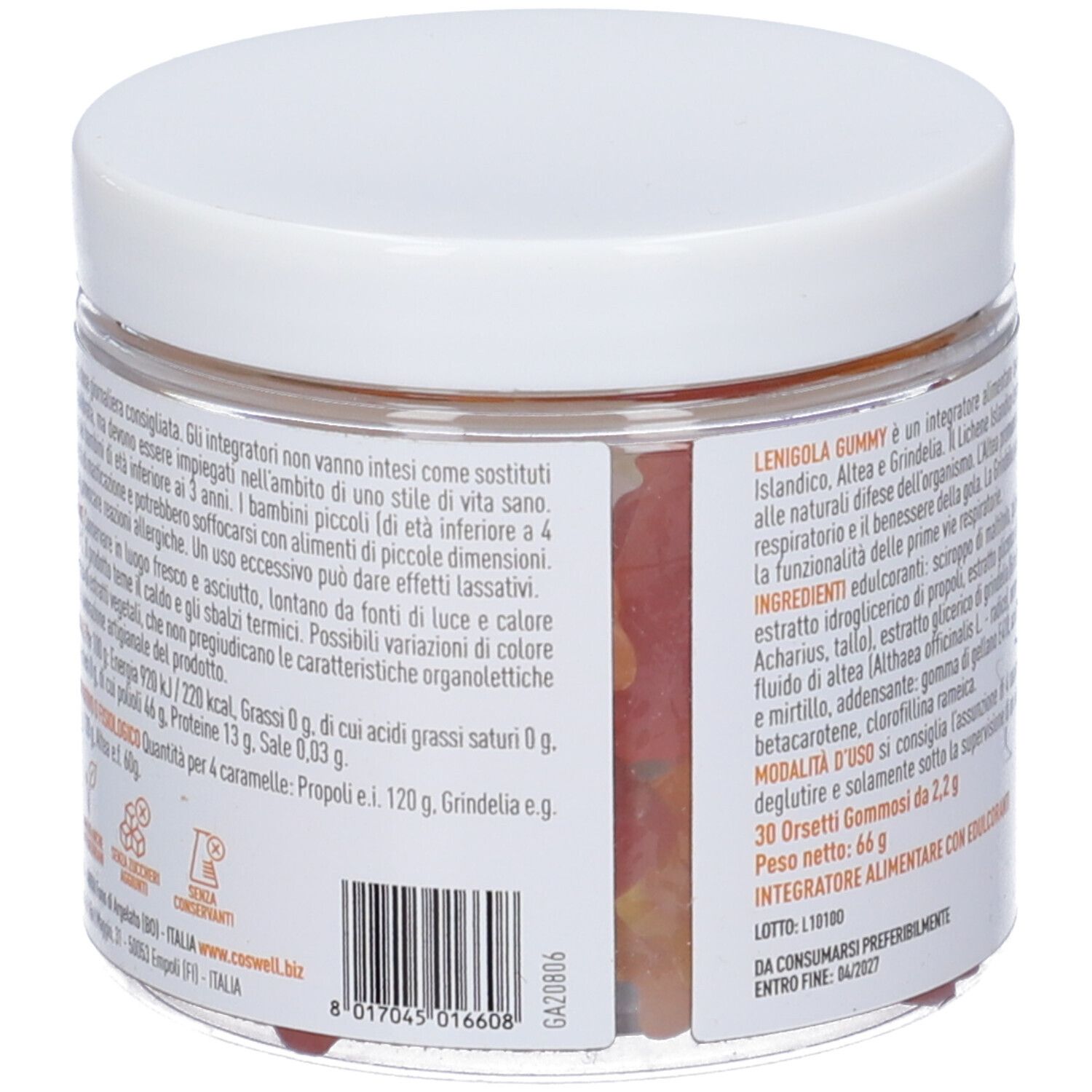 Lenigola Gummy Orsetti Gommosi Gusti Mela Verde, Arancia e Fragola