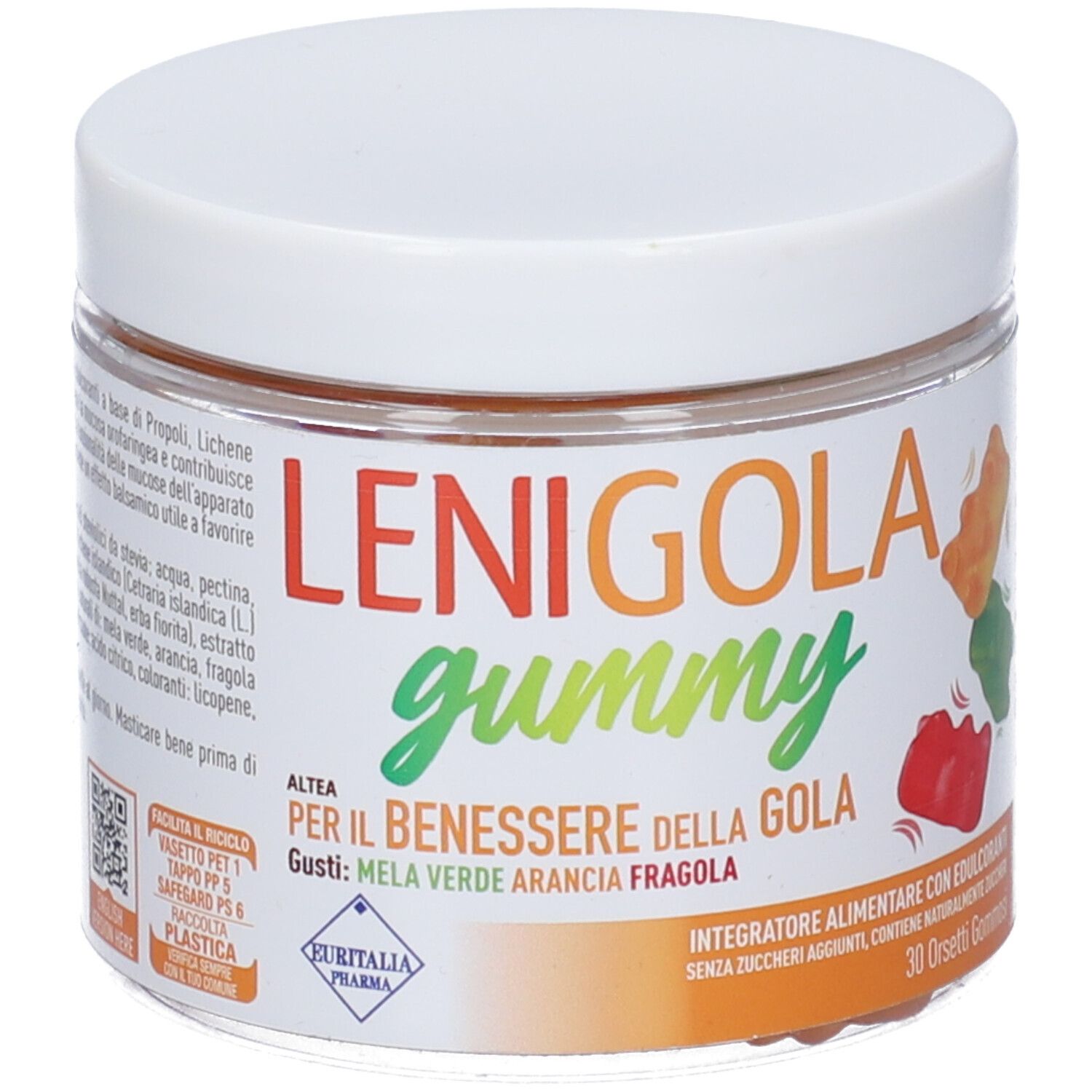 Lenigola Gummy Orsetti Gommosi Gusti Mela Verde, Arancia e Fragola