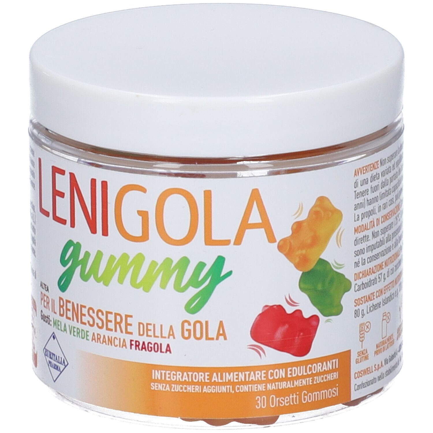 Lenigola Gummy Orsetti Gommosi Gusti Mela Verde, Arancia e Fragola