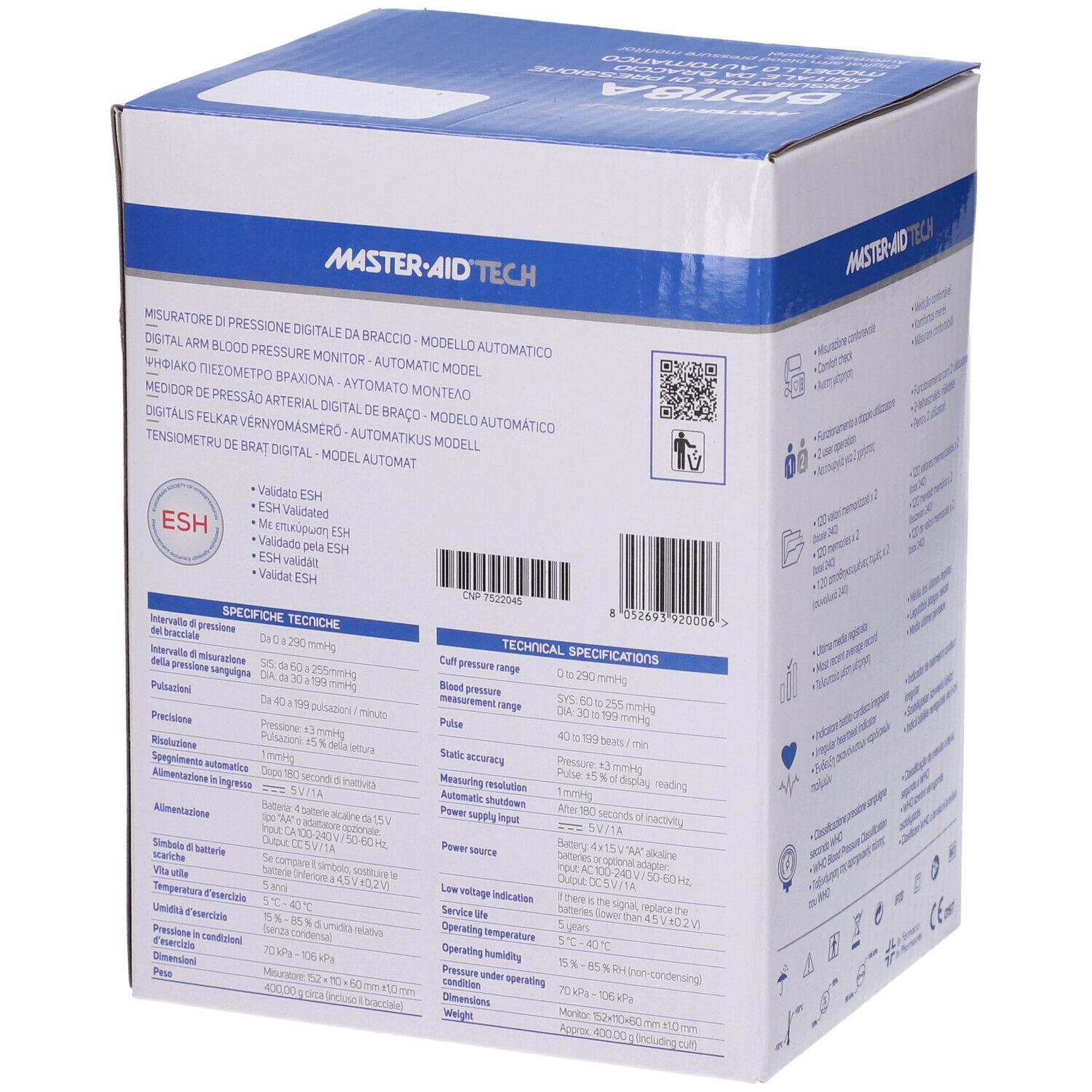 Master-Aid Tech Misuratore di Pressione BP118A