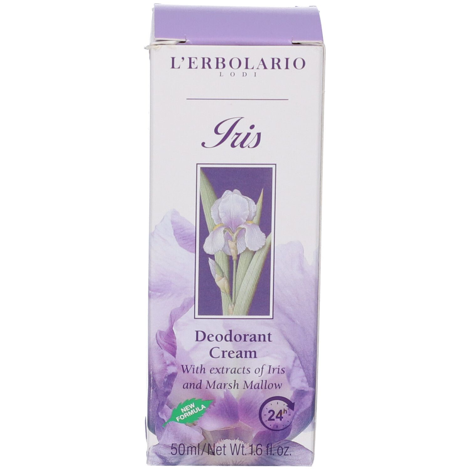 L'Erbolario Iris Deodorant Cream, 50ml. Con estratti di Iris e Malva.