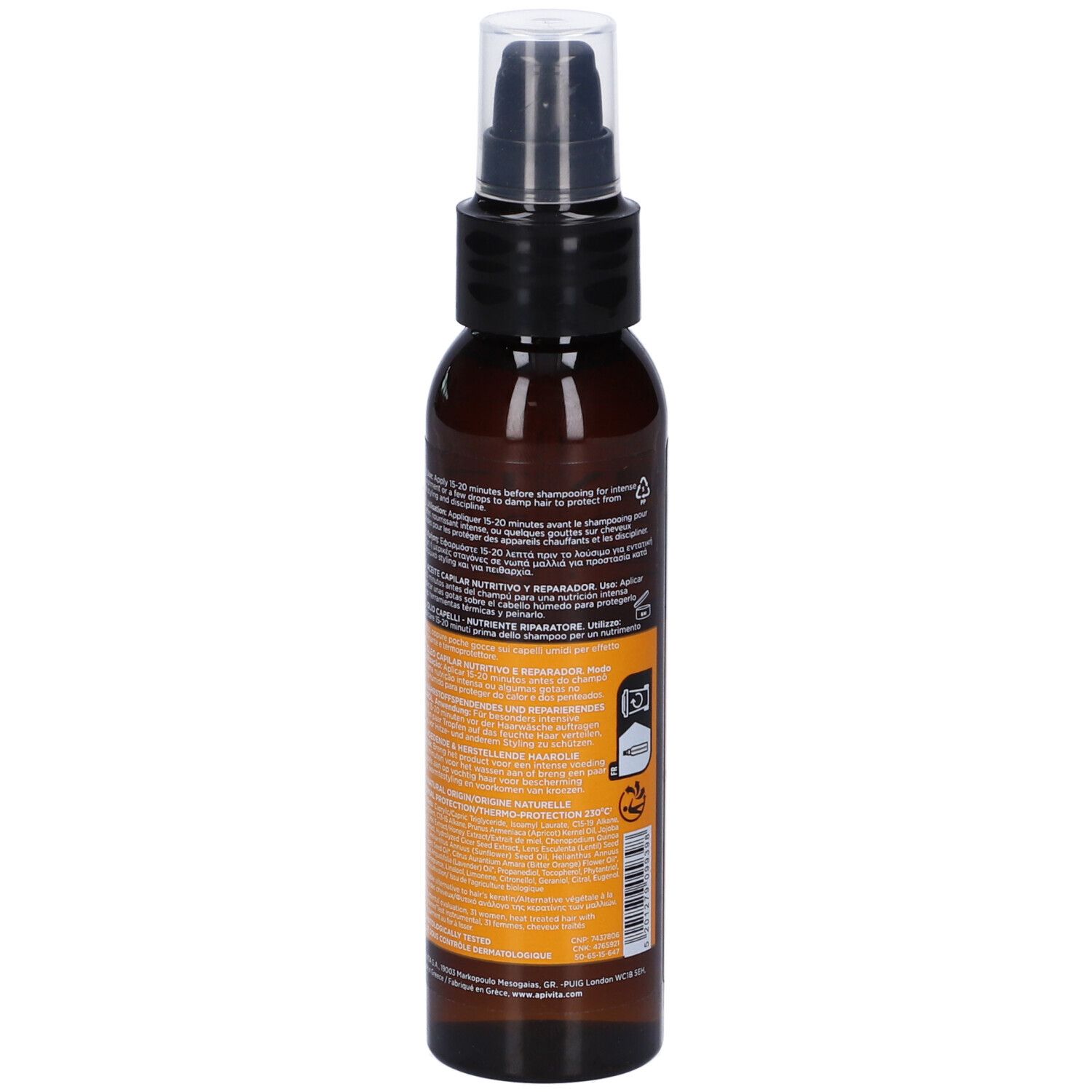 Apivita Keratin Repair Olio Capelli Nutriente Riparatore