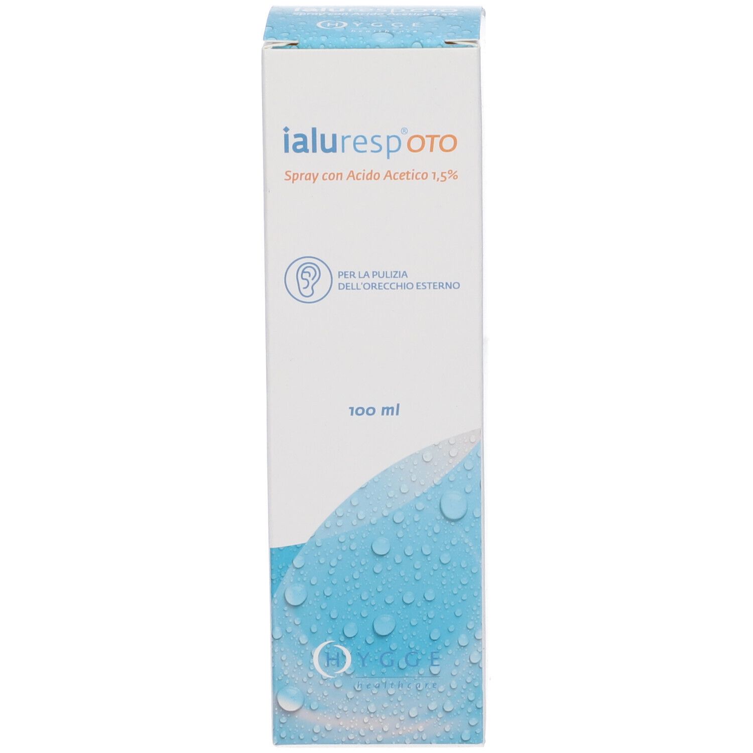 Spray Ialuresp OTO con Acido Acetico 1,5% per la pulizia del condotto uditivo esterno, 100ml.