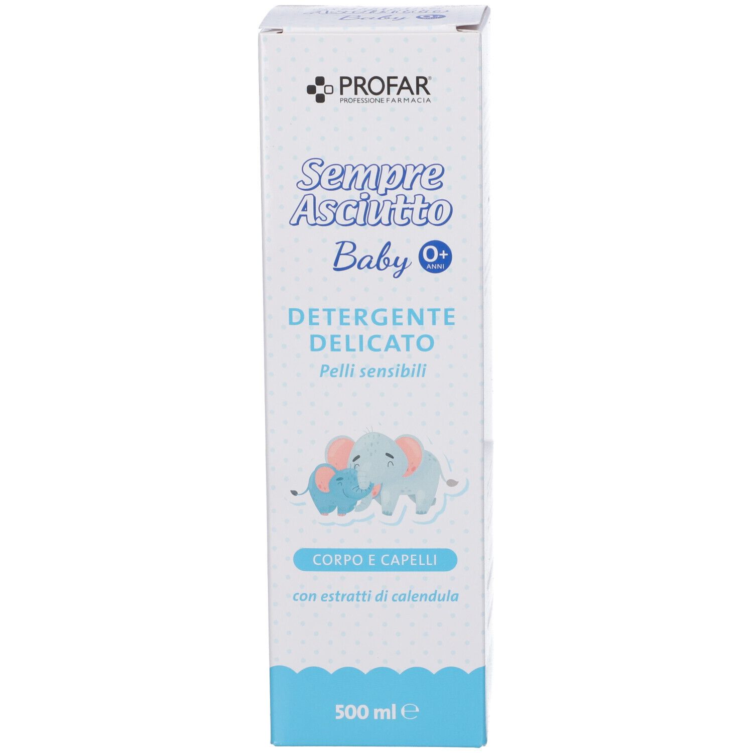 Profar Sempre Asciutto Baby: Detergente delicato per corpo e capelli, 500 ml.