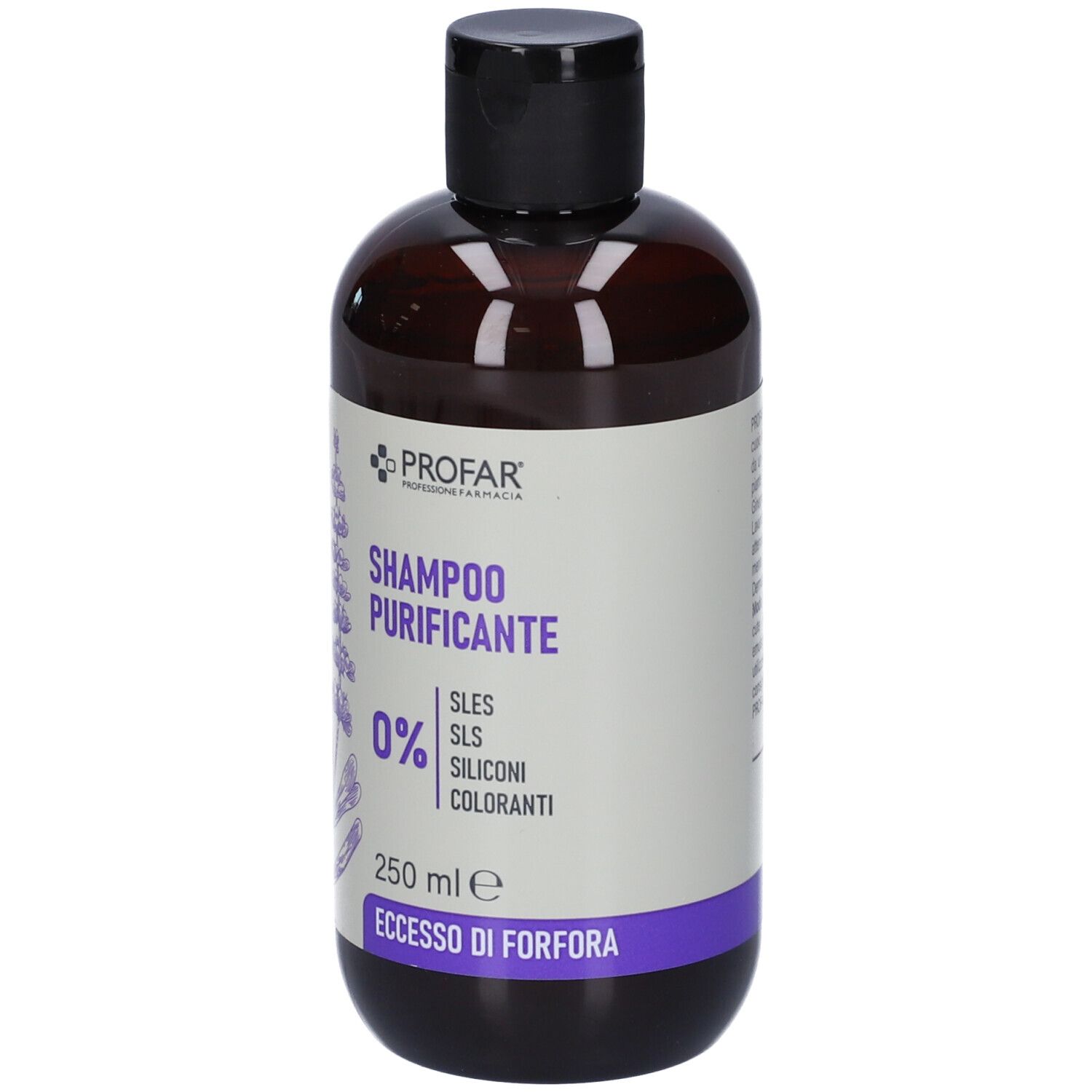 Profar Shampoo Purificante bottiglia, 250 ml, 0% SLES, Siliconi, Coloranti.