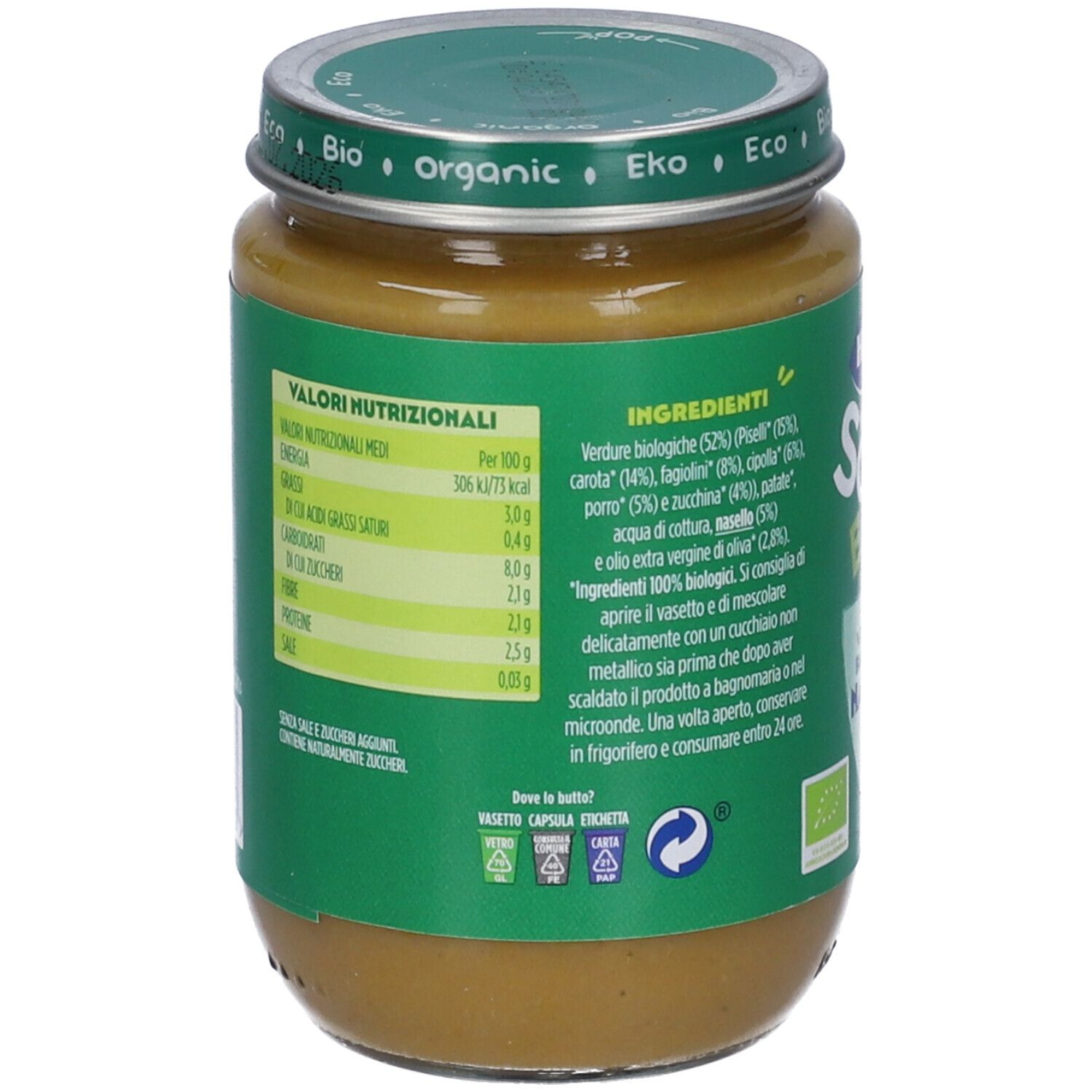 Hero Solo Bio Omogenizzato Verdurine Fagiolini e Nasello
