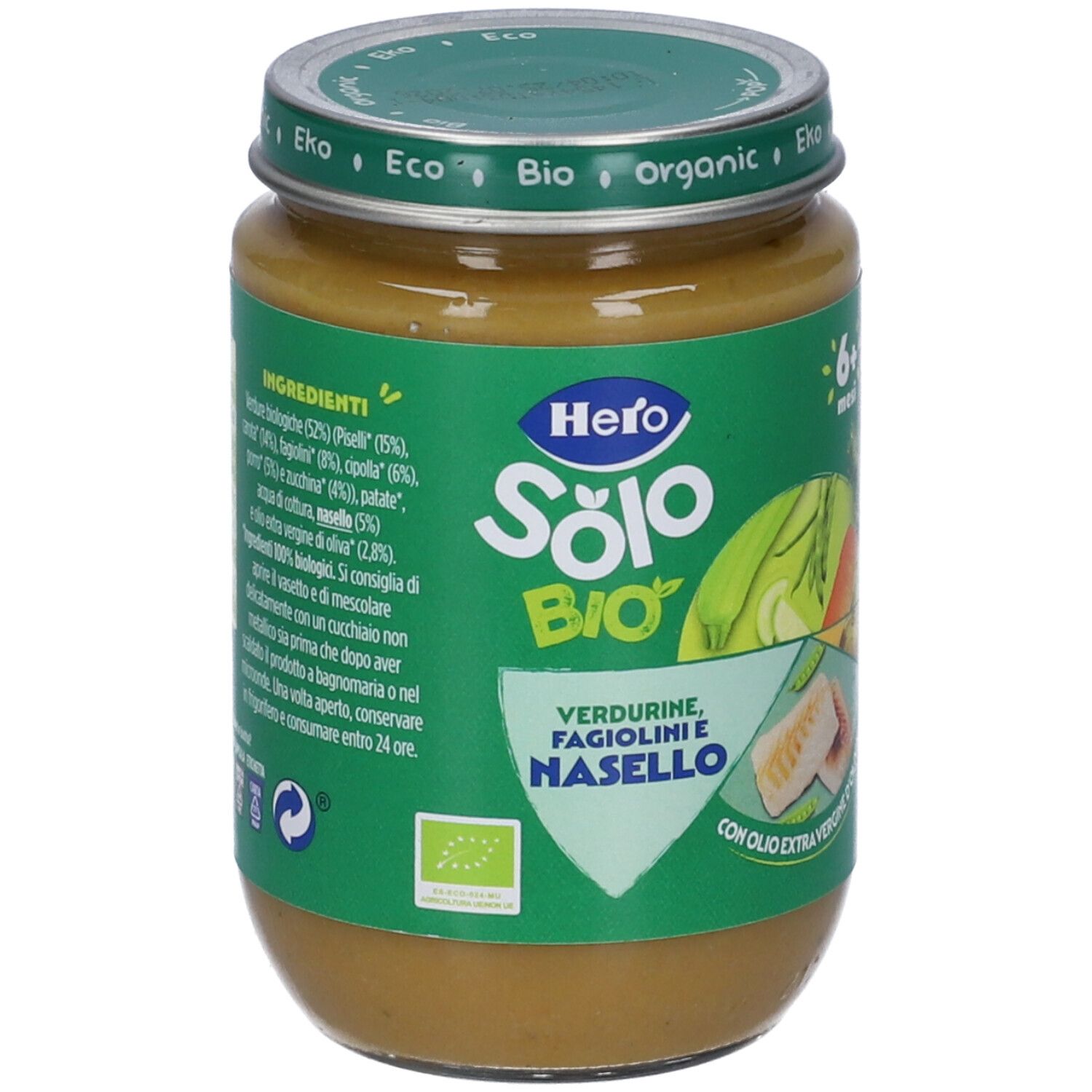Hero Solo Bio Omogenizzato Verdurine Fagiolini e Nasello