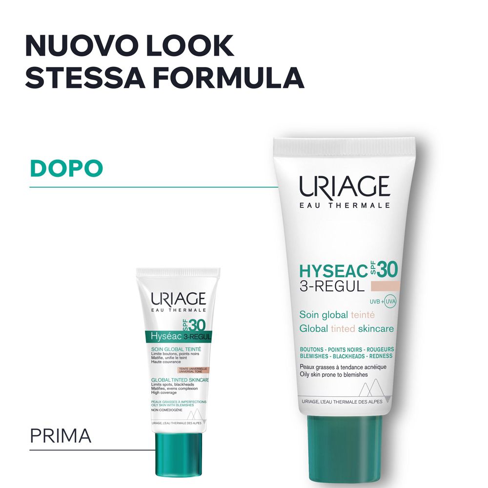 Confronto prima-dopo. Due tubi. Nuovo look, stessa formula.