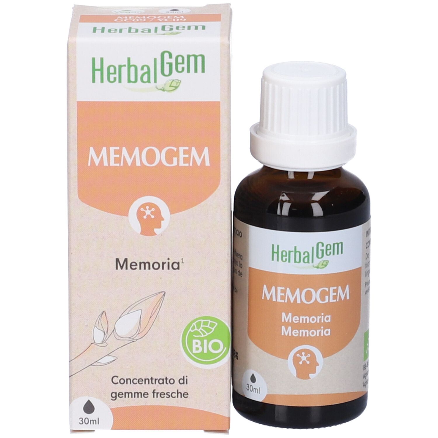 Herbalgem Memogem Memoria Concentrato di Gemme Fresche Gocce