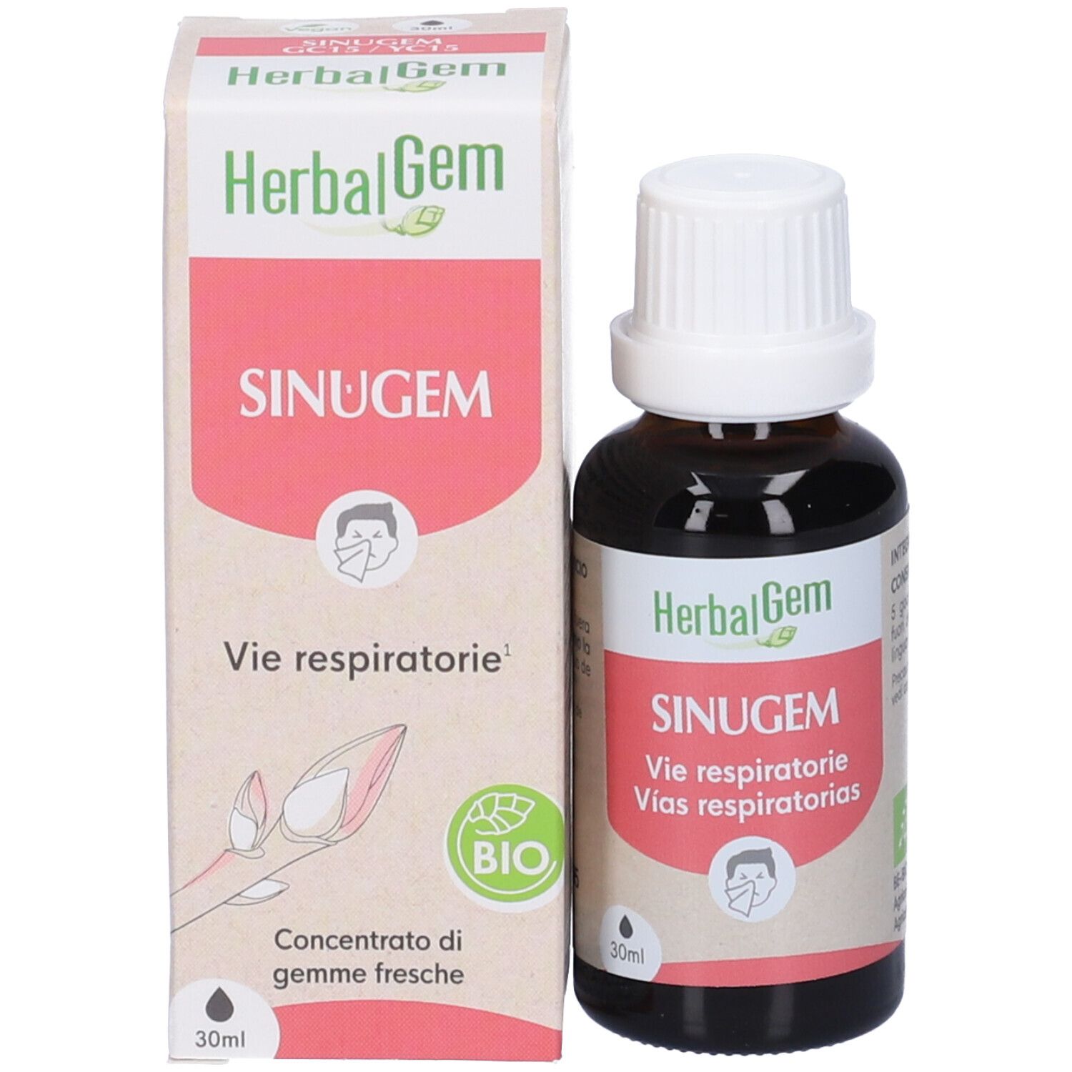 Herbalgem Sinugem Vie Respiratorie Concentrato di Gemme Fresche Gocce