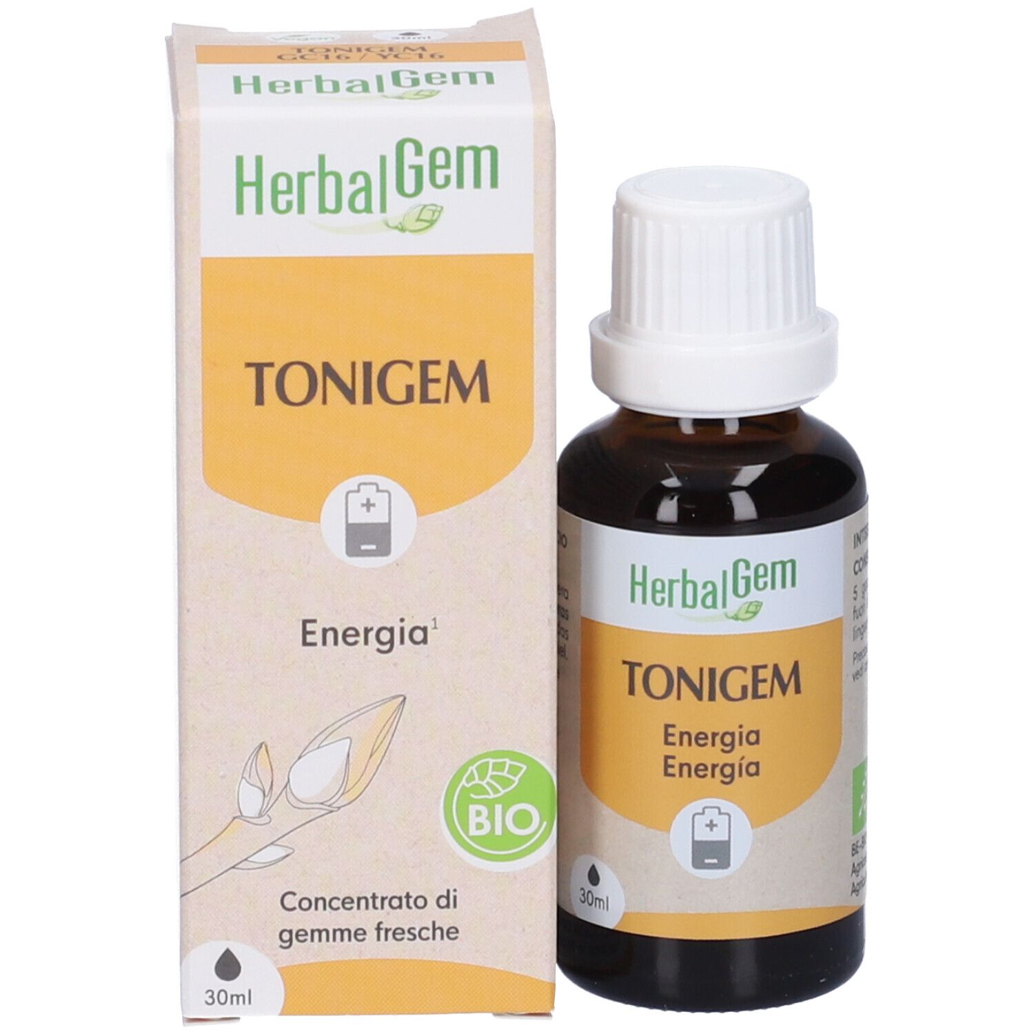 Herbalgem Tonigem Energia Concentrato di Gemme Fresche Gocce