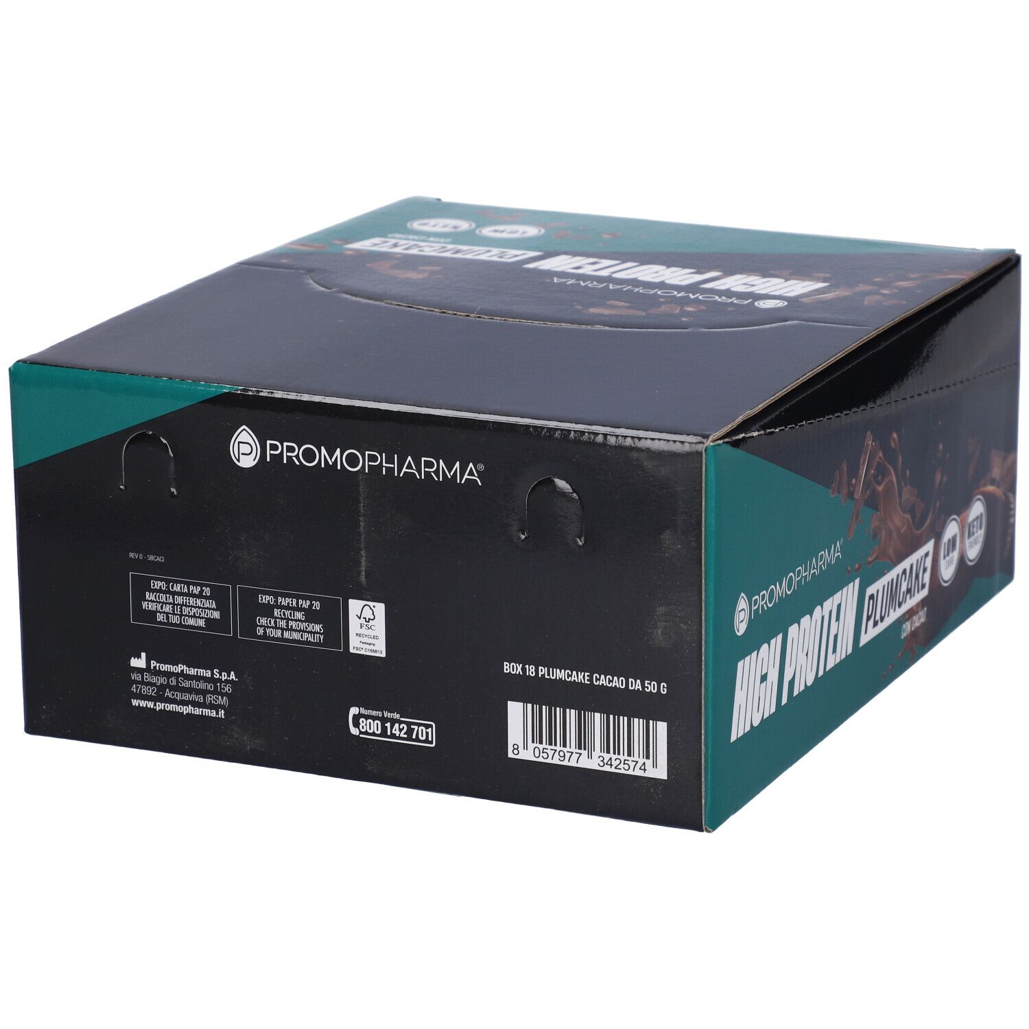 High Protein Plumcake Cacao Box 18 Pezzi