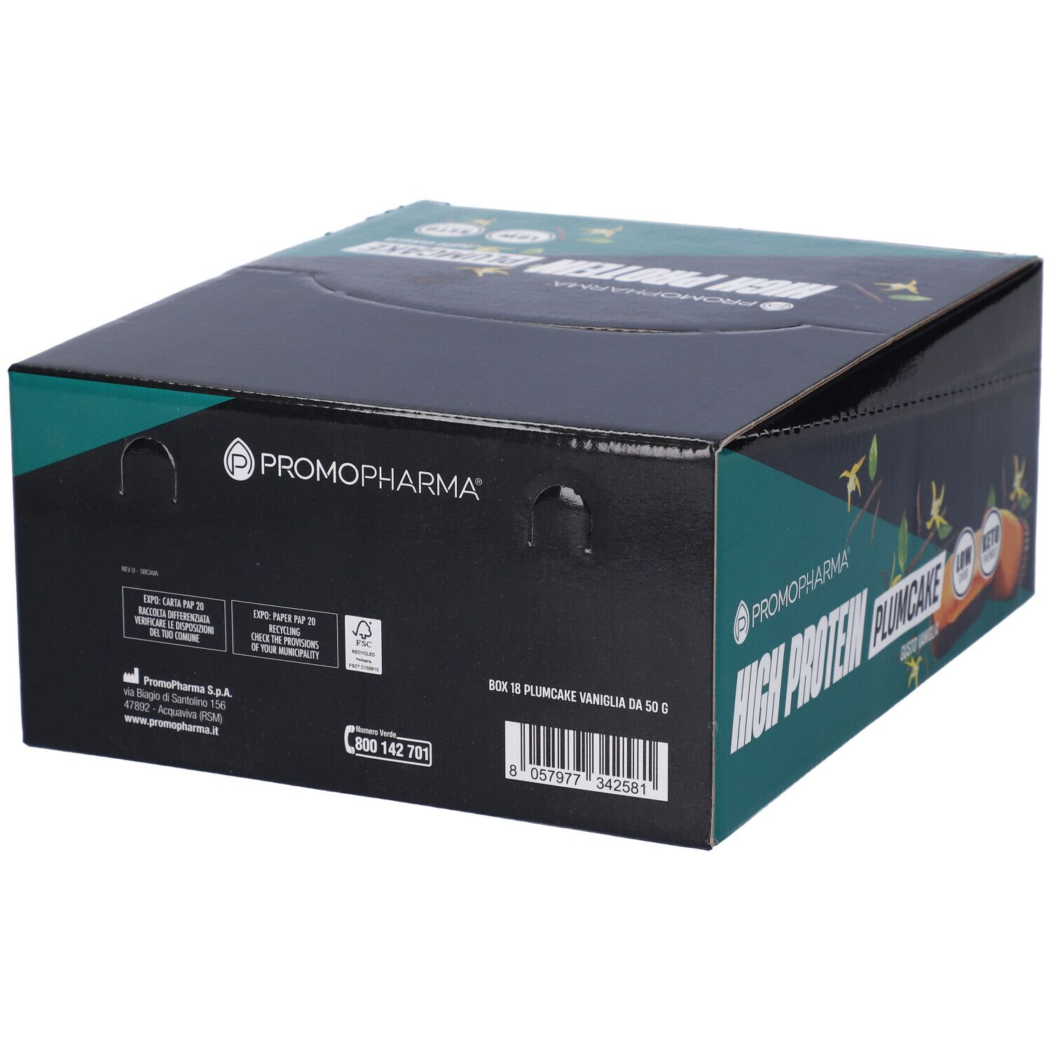High Protein Plumcake Vaniglia Box 18 Pezzi