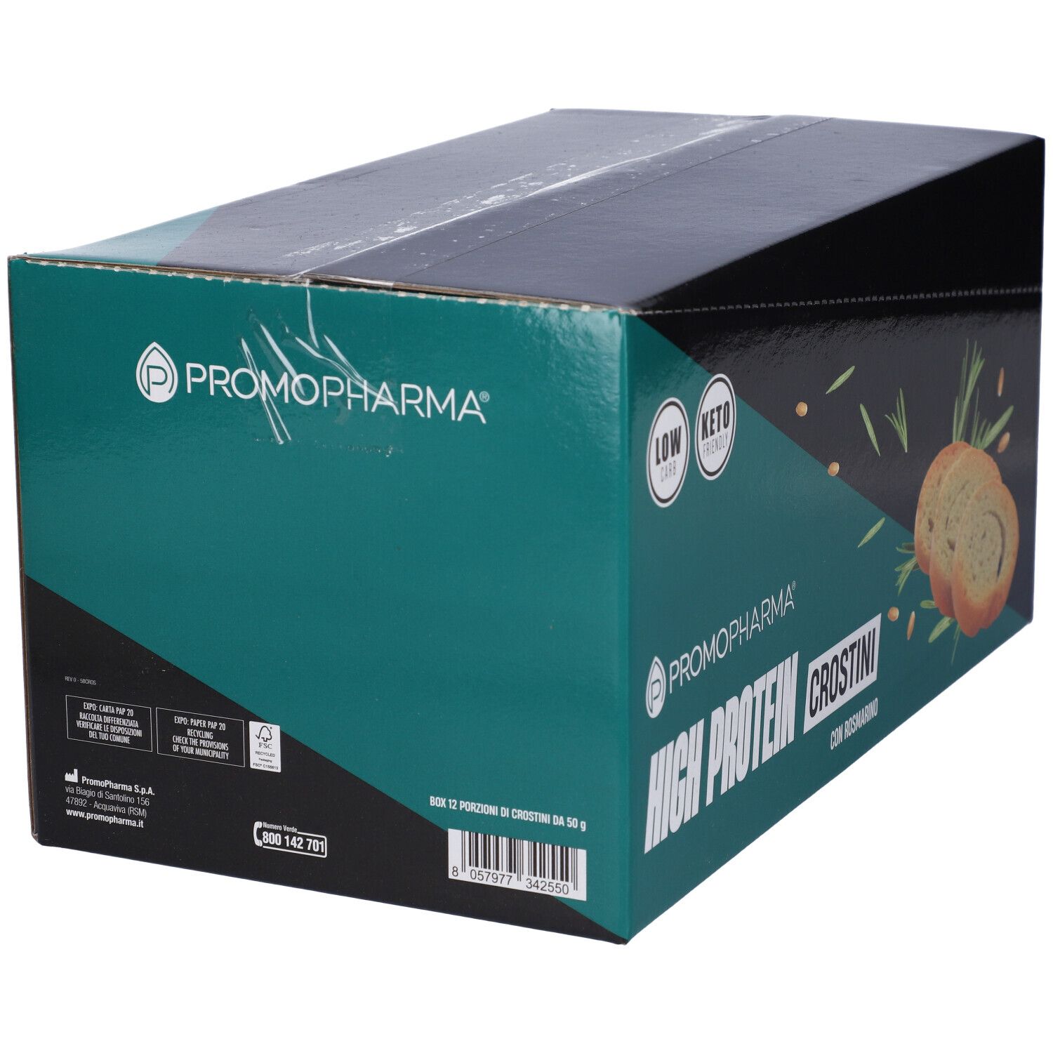 High Protein Crostini Rosmarino Box 12 Pezzi