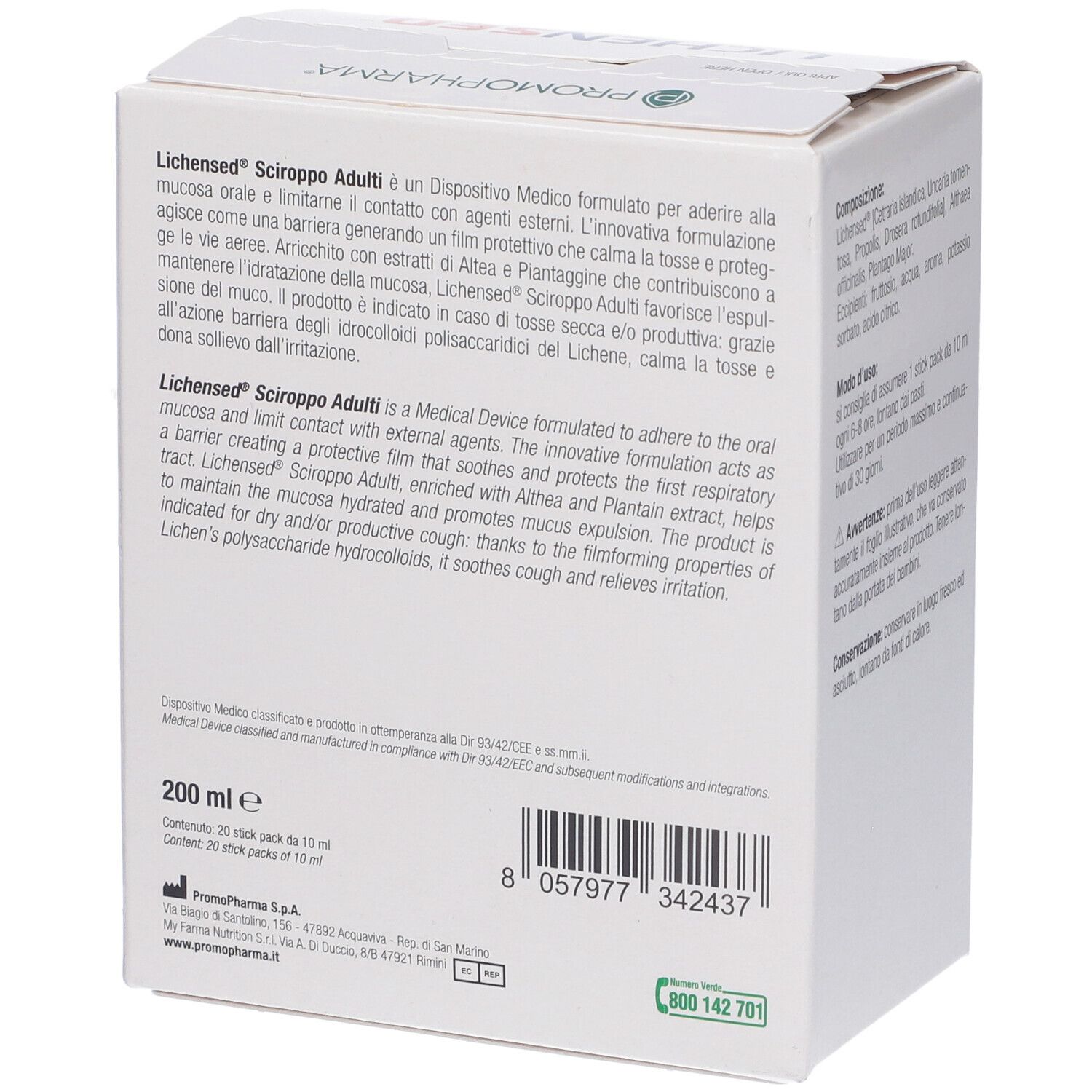 PromoPharma Lichensed® Sciroppo Adulti Stick Orali