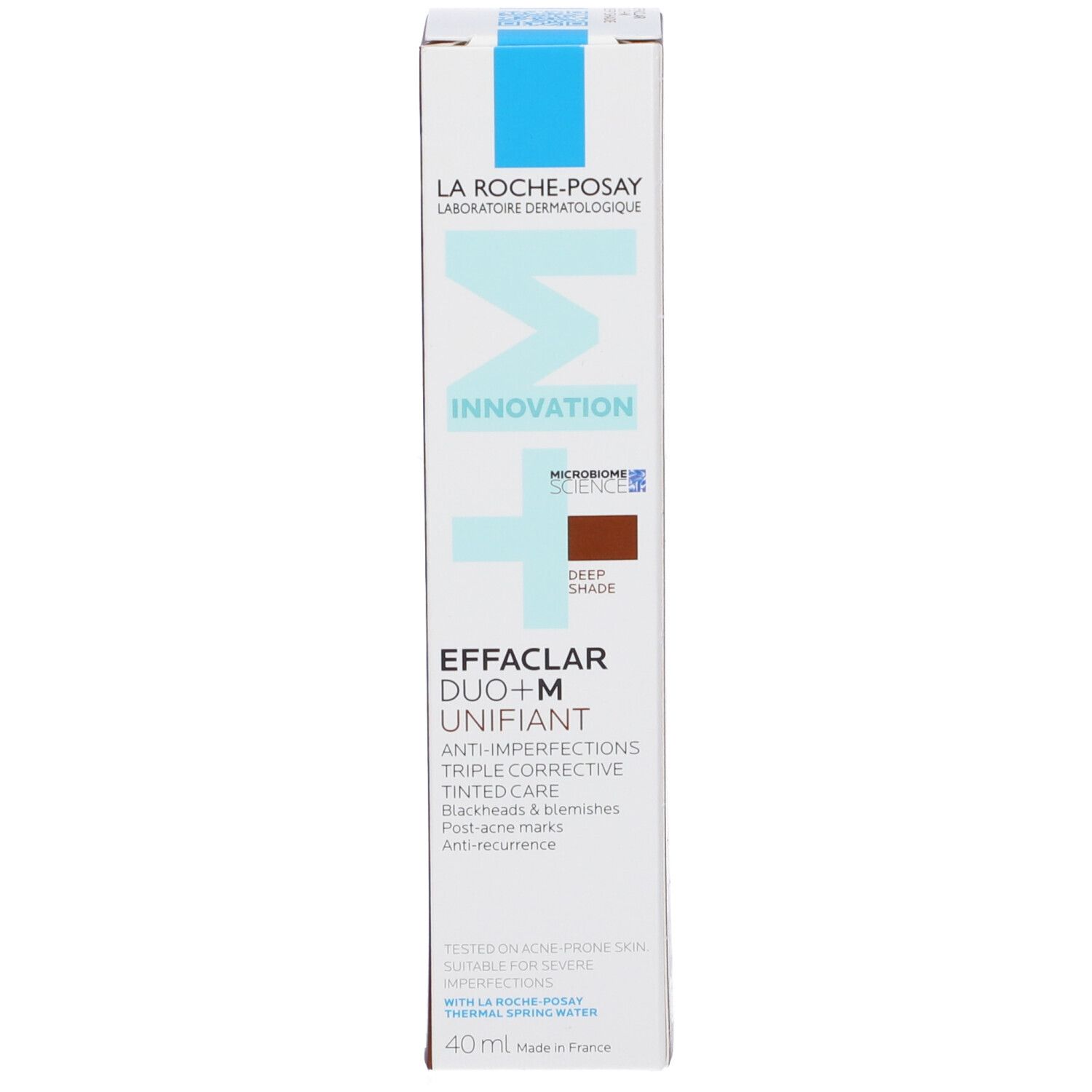 La Roche-Posay Effaclar Duo+M Unifiant Deep trattamento correttivo uniformante e purificante con nuovo attivo phylobioma e niacinamide per pelle mista, grassa o a tendenza acneica 40ml