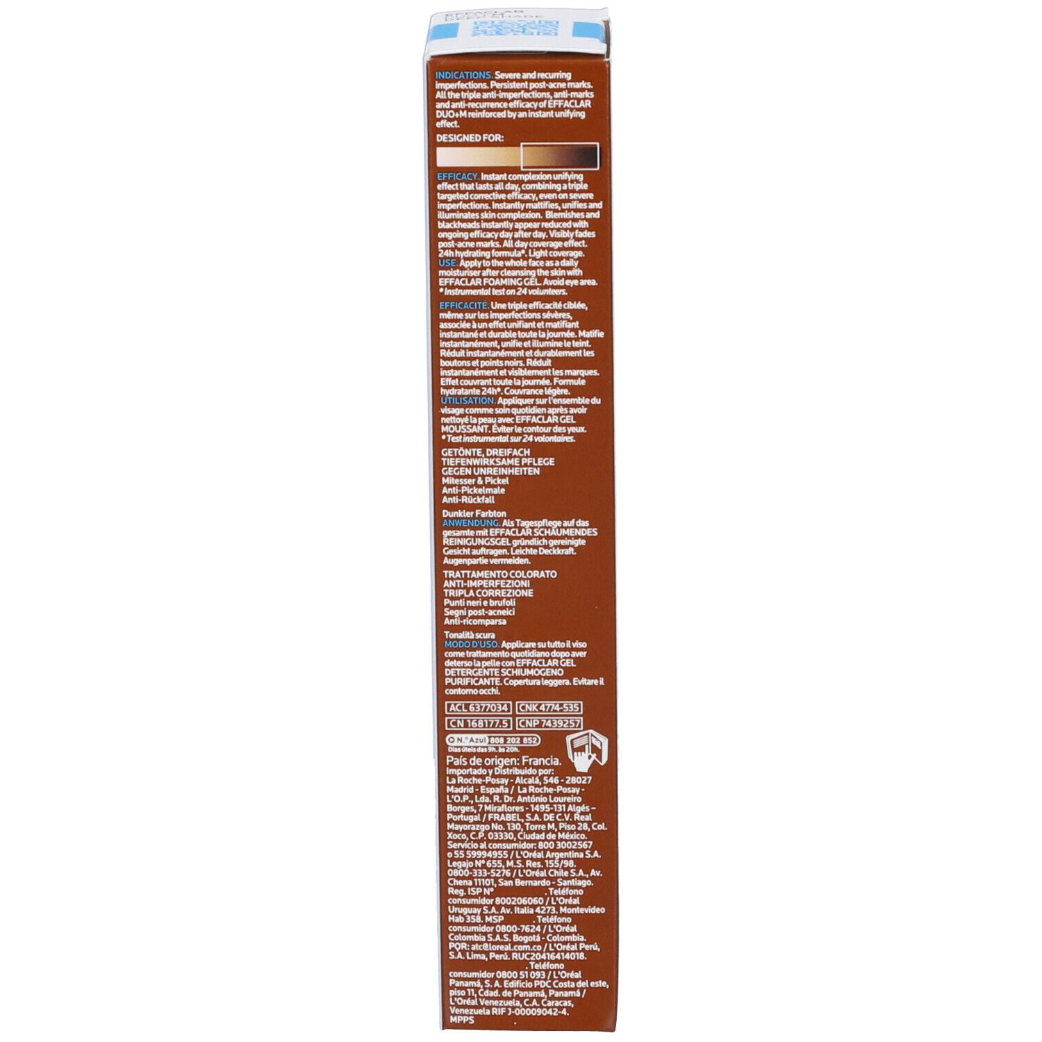 La Roche-Posay Effaclar Duo+M Unifiant Deep trattamento correttivo uniformante e purificante con nuovo attivo phylobioma e niacinamide per pelle mista, grassa o a tendenza acneica 40ml