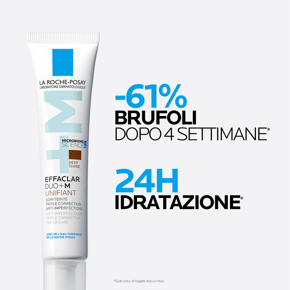 La Roche-Posay Effaclar Duo+M Unifiant Deep trattamento correttivo uniformante e purificante con nuovo attivo phylobioma e niacinamide per pelle mista, grassa o a tendenza acneica 40ml