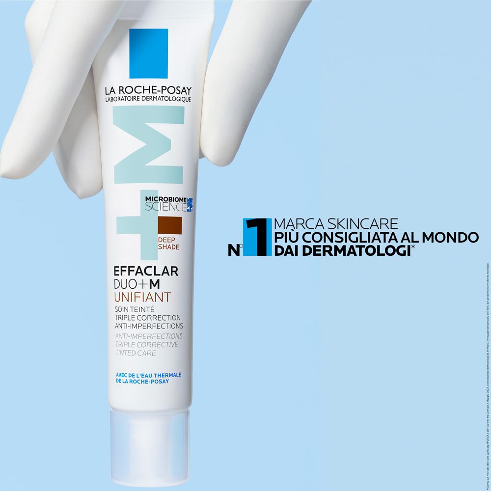La Roche-Posay Effaclar Duo+M Unifiant Deep trattamento correttivo uniformante e purificante con nuovo attivo phylobioma e niacinamide per pelle mista, grassa o a tendenza acneica 40ml