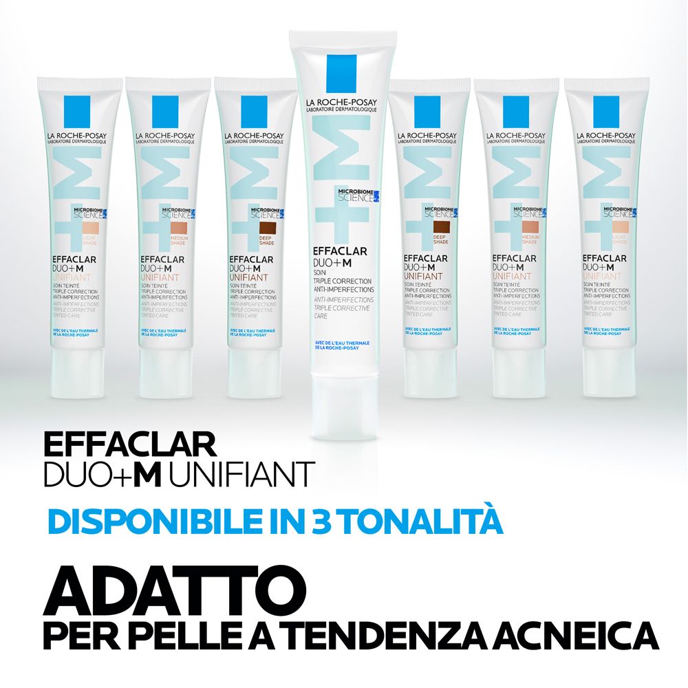 La Roche-Posay Effaclar Duo+M Unifiant Deep trattamento correttivo uniformante e purificante con nuovo attivo phylobioma e niacinamide per pelle mista, grassa o a tendenza acneica 40ml