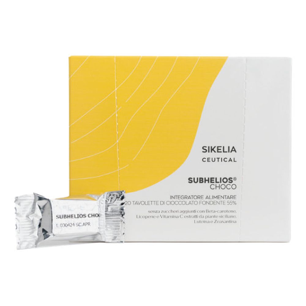 Subhelios Choco 20 Barrette Di Cioccolato Fondente 55% Da 7 G