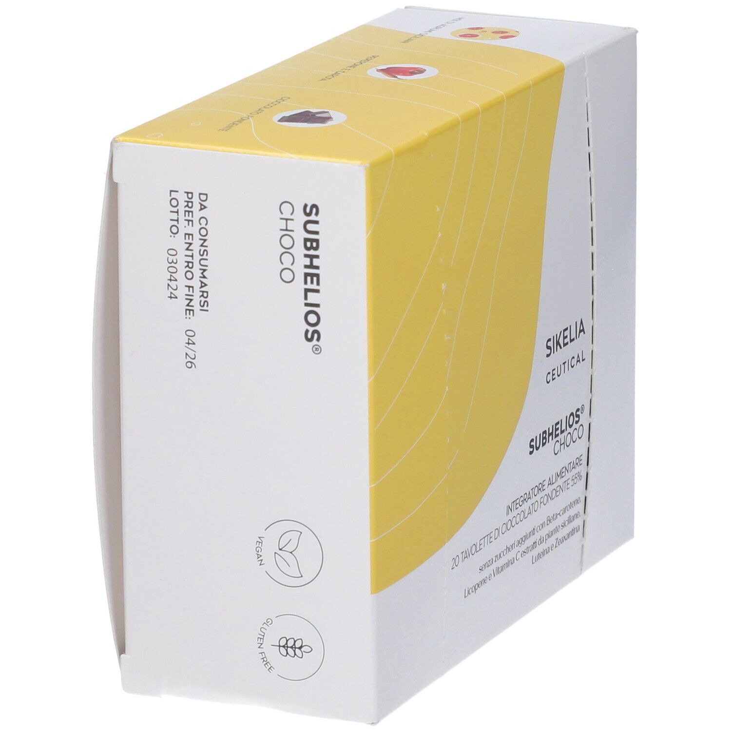 Subhelios Choco 20 Barrette Di Cioccolato Fondente 55% Da 7 G