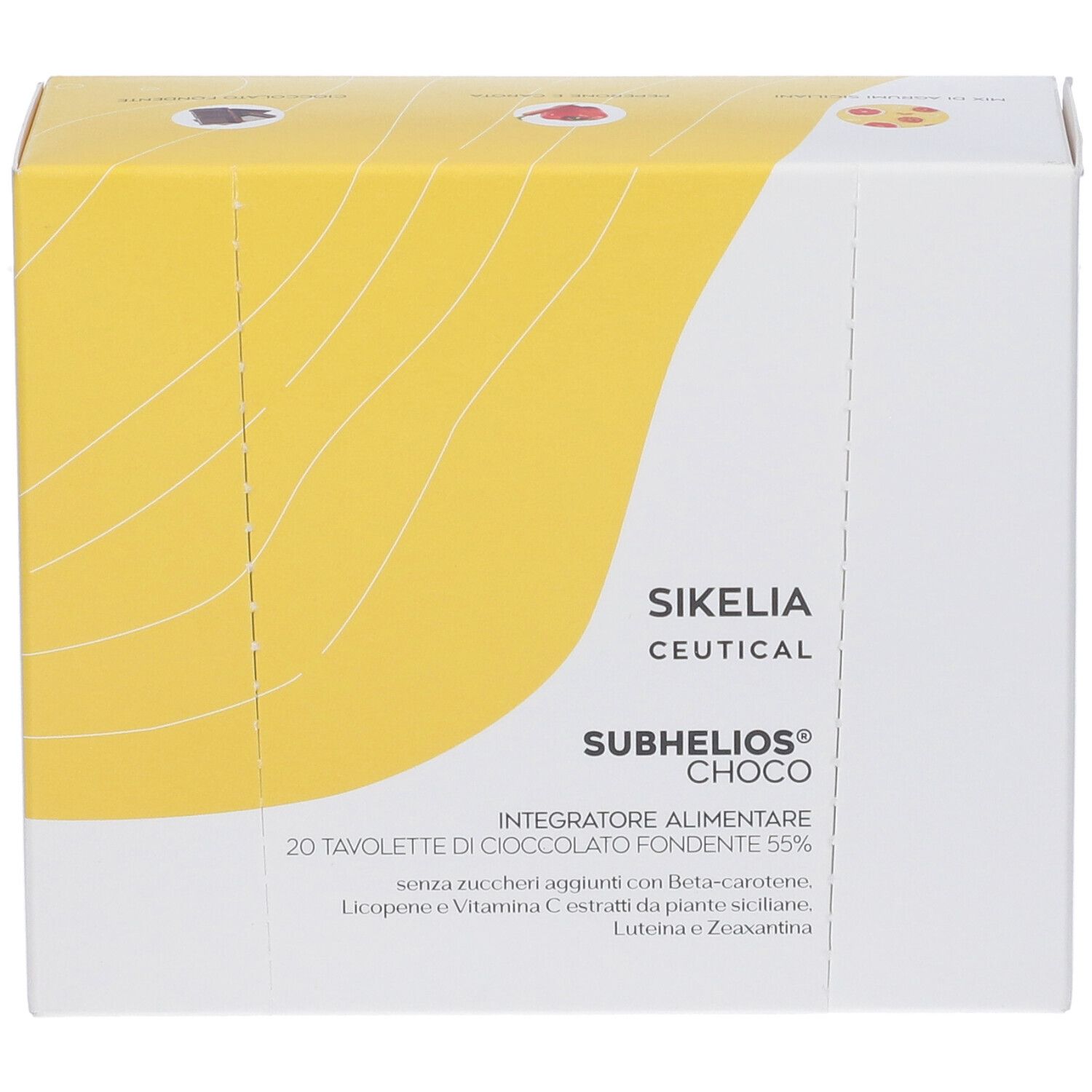 Subhelios Choco 20 Barrette Di Cioccolato Fondente 55% Da 7 G