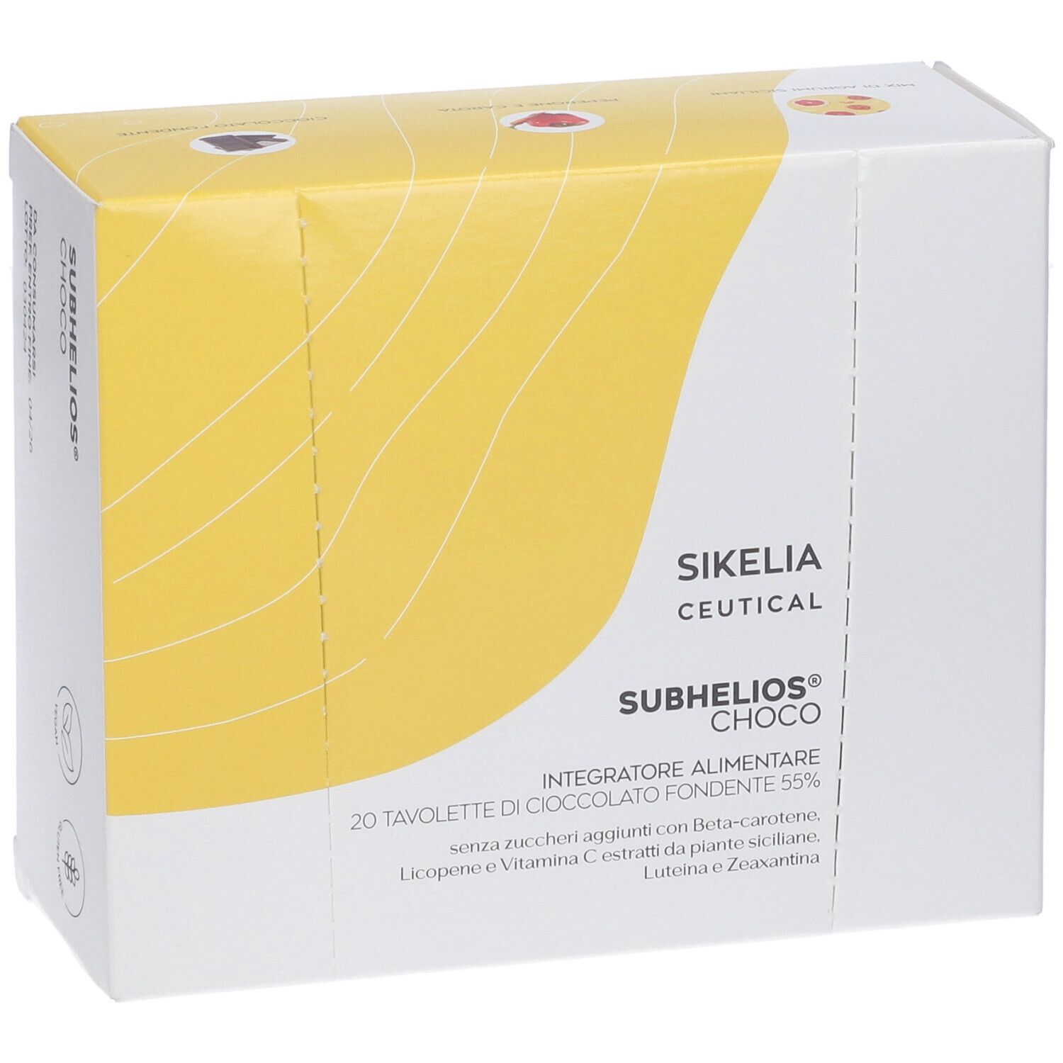 Subhelios Choco 20 Barrette Di Cioccolato Fondente 55% Da 7 G