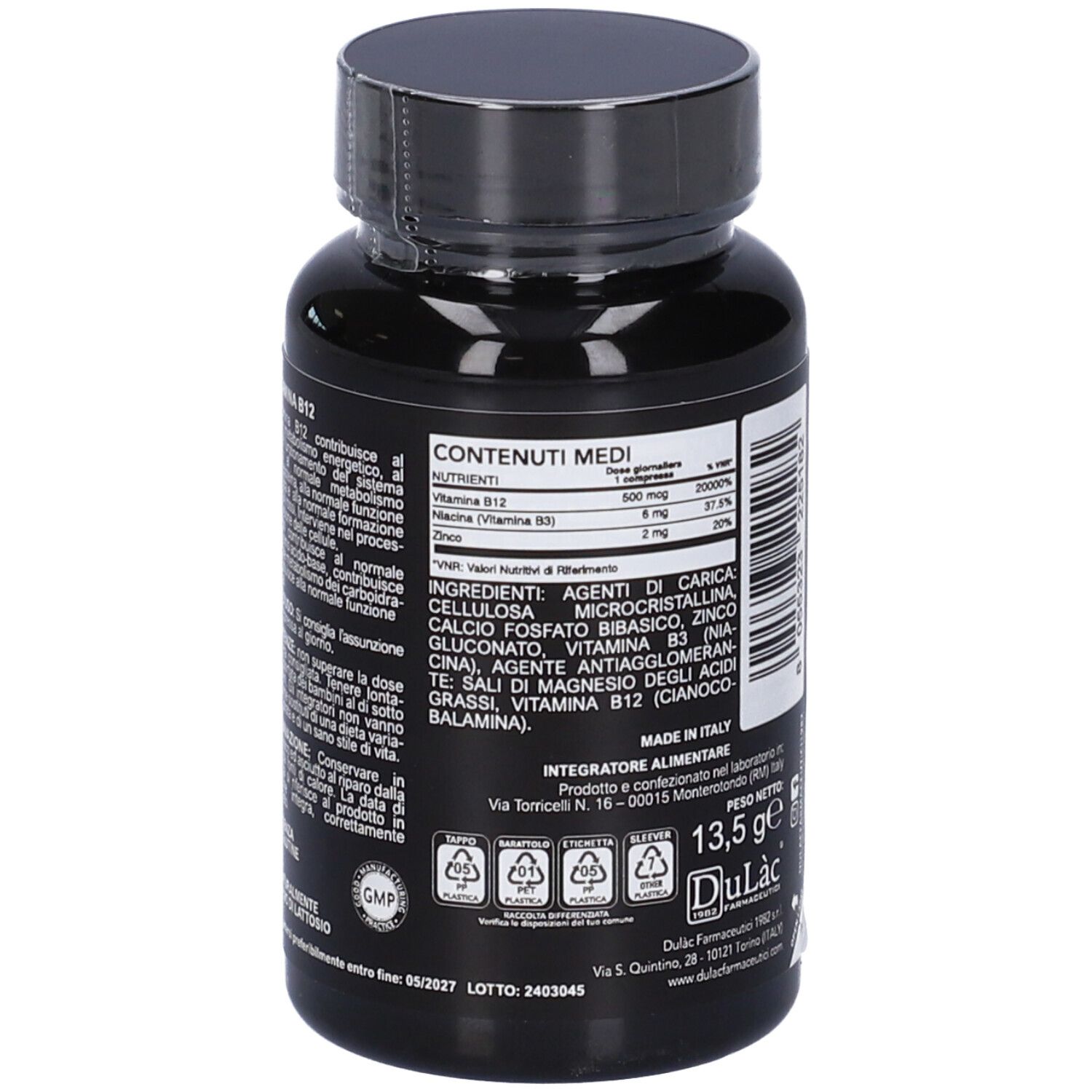 Dulàc Vitamina B12 Niacina + Zinco Compresse