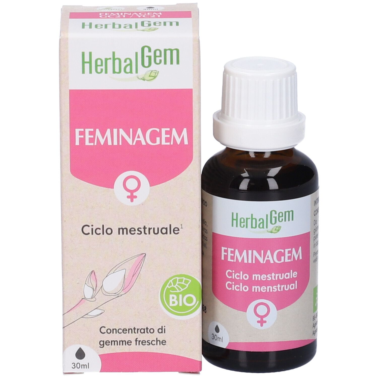 Herbalgem Feminagem Ciclo Mestruale Concentrato di Gemme Fresche Gocce