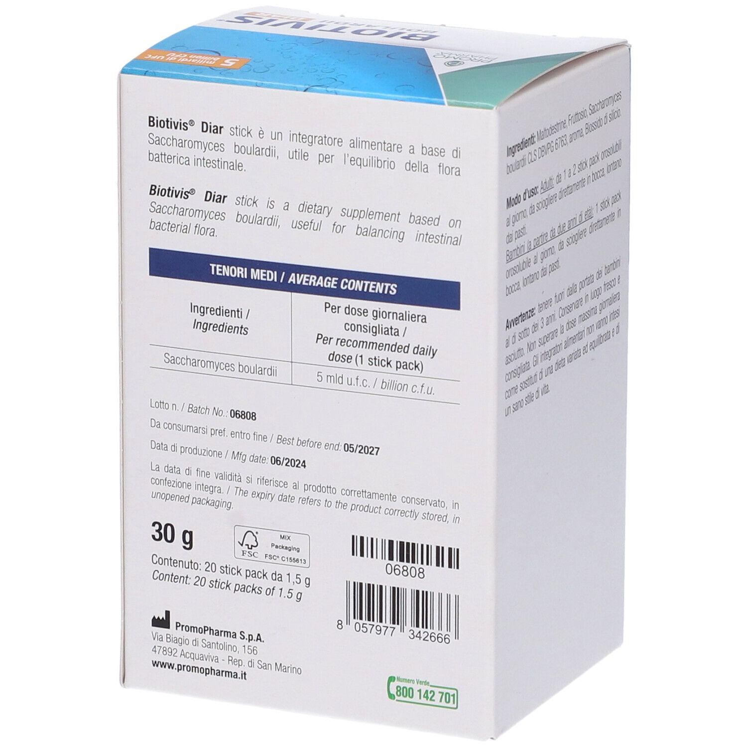 PromoPharma® Biotivis Boulardii Diar Stick Pack