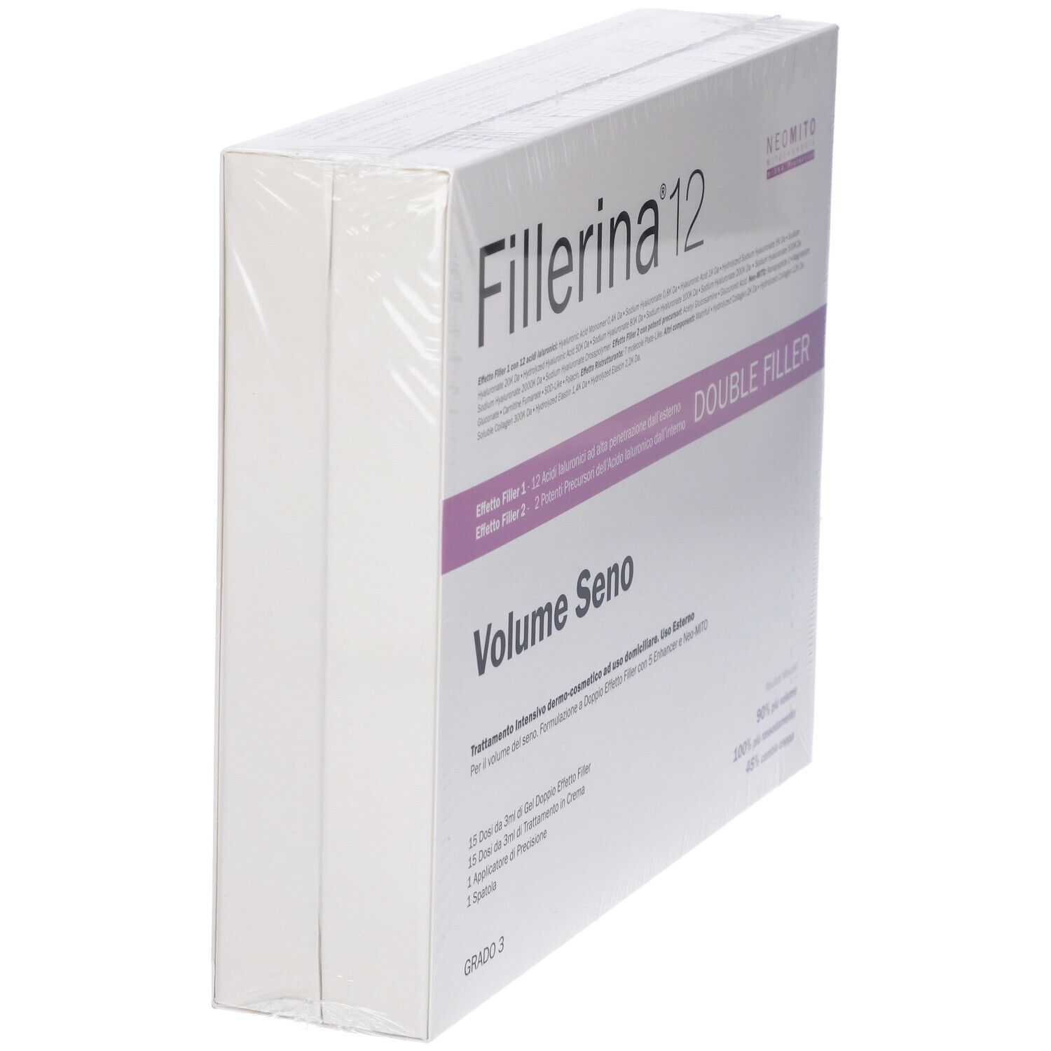 Fillerina Volume Seno 12 Ha Double Filler Neo Mito Trattamento Intensivo Grado 3 Gel 50 ml + Emulsione 50 ml