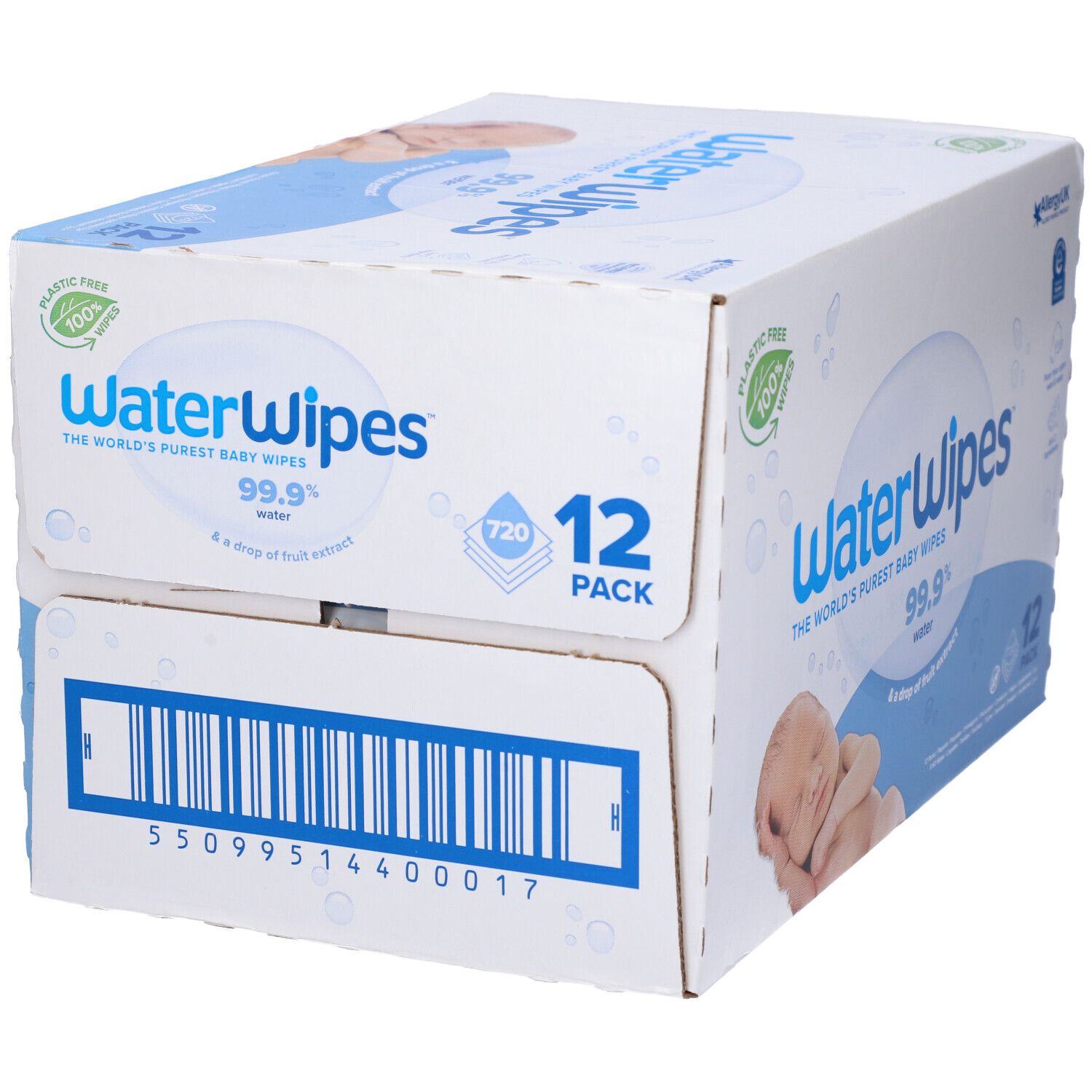 WaterWipes Original Salviette per Bambini 12 x 60 Salviette