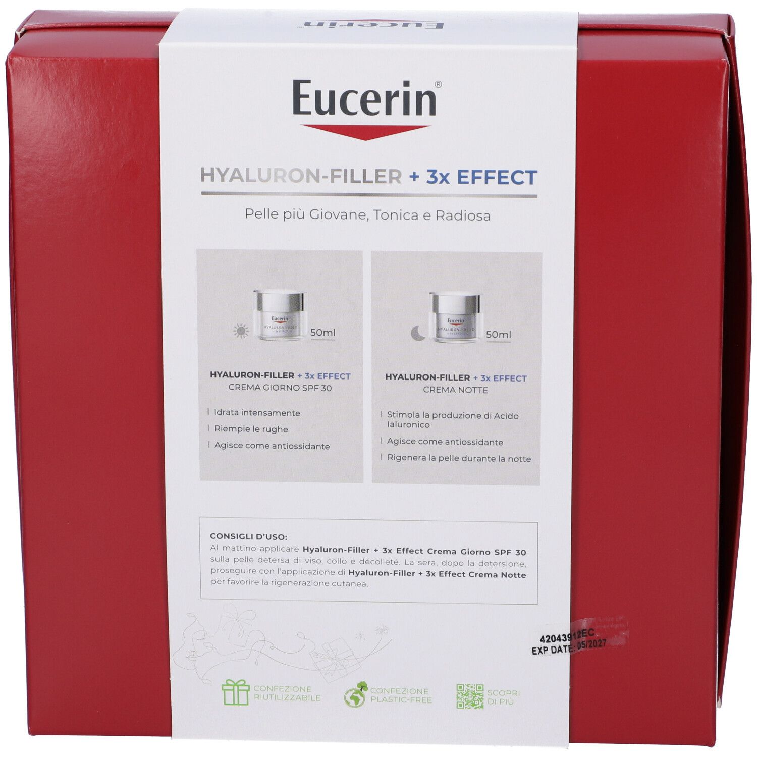 Eucerin Set Hyaluron-Filler Crema Giorno SPF30 + Crema Notte