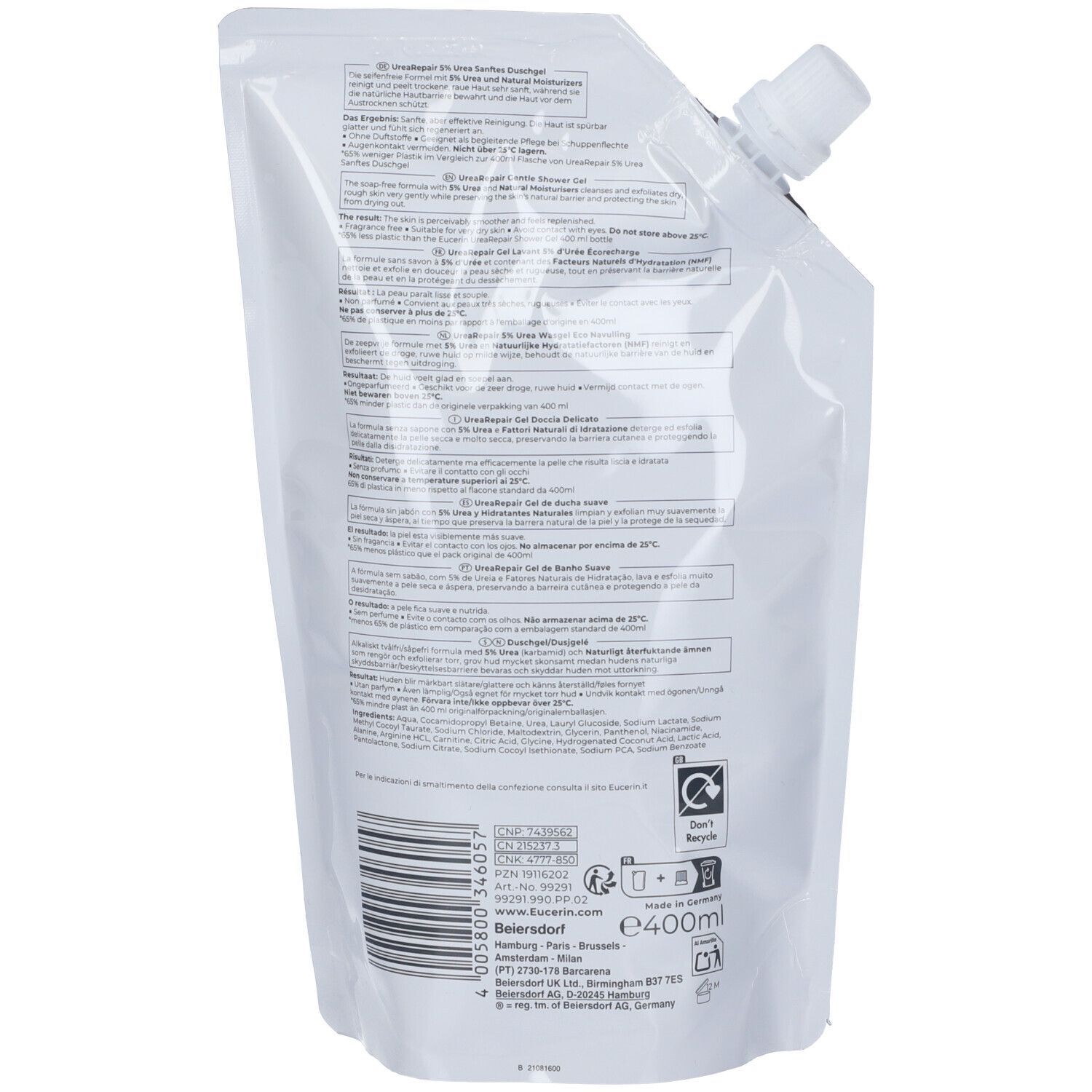 Eucerin Urea Repair Gel Doccia Delicato 5% Urea REFILL