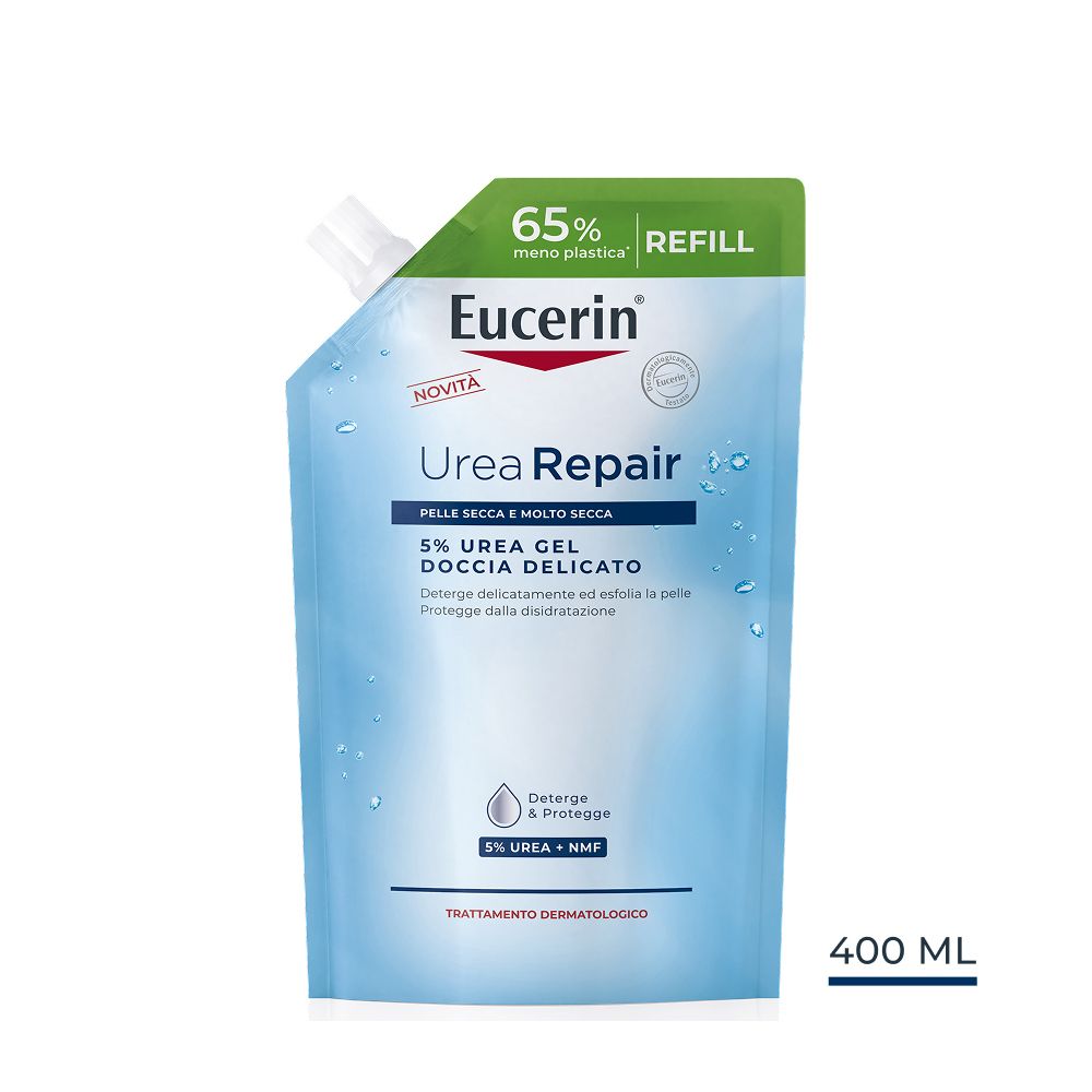 Ricarica gel doccia Eucerin Urea Repair. 400 ml. 65% meno plastica.