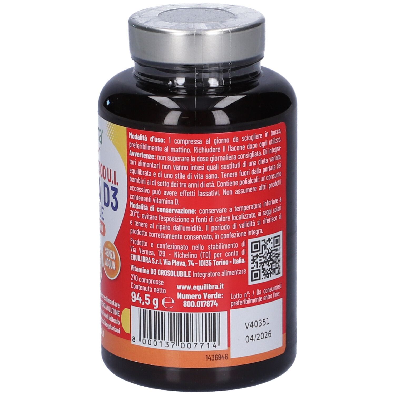 Equilibra Vitamina D3 Orosolubile