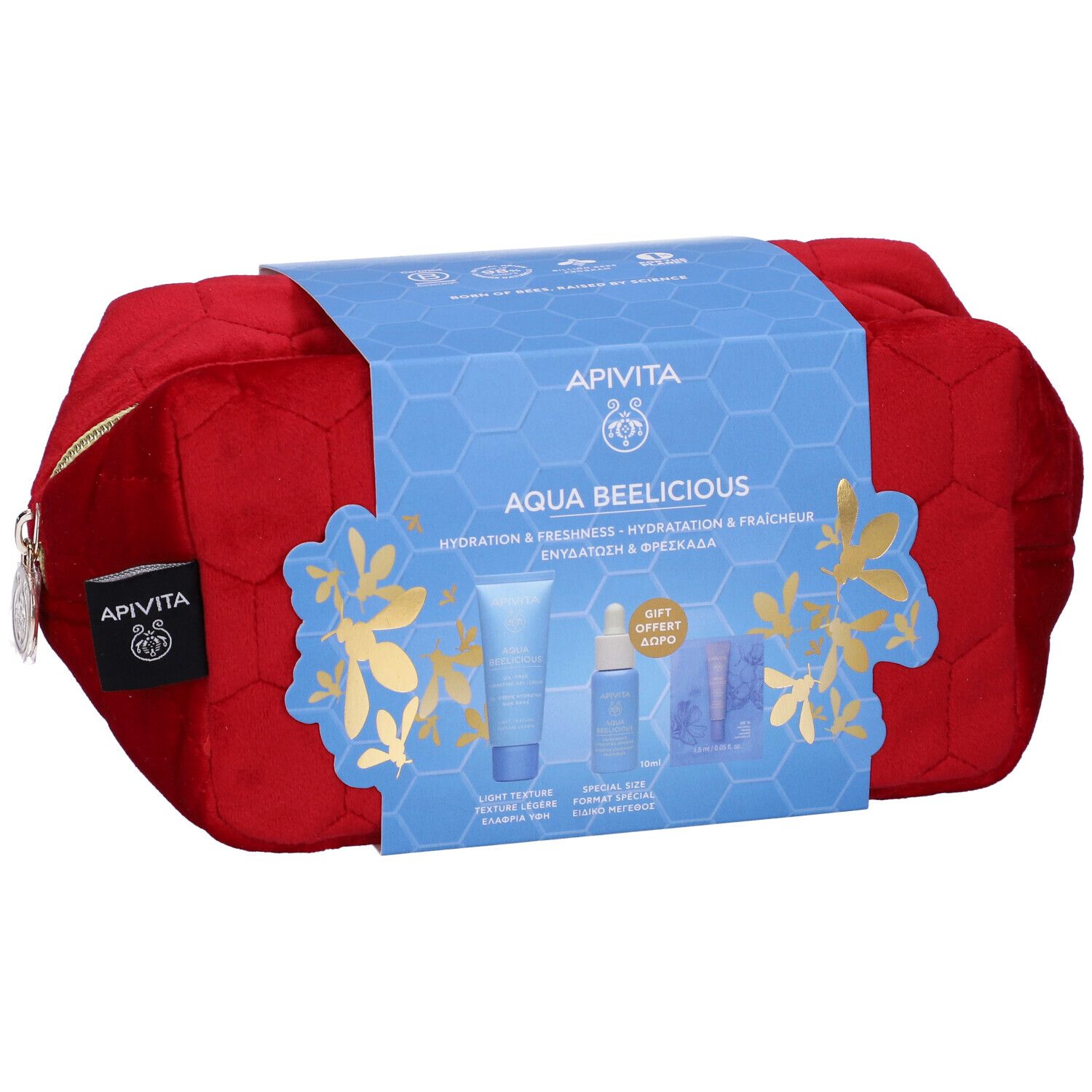 Apivita Promo Xmas Aqua Beelicious Gel Crema Idratante + Mini Serum + Gel Contorno Occhi