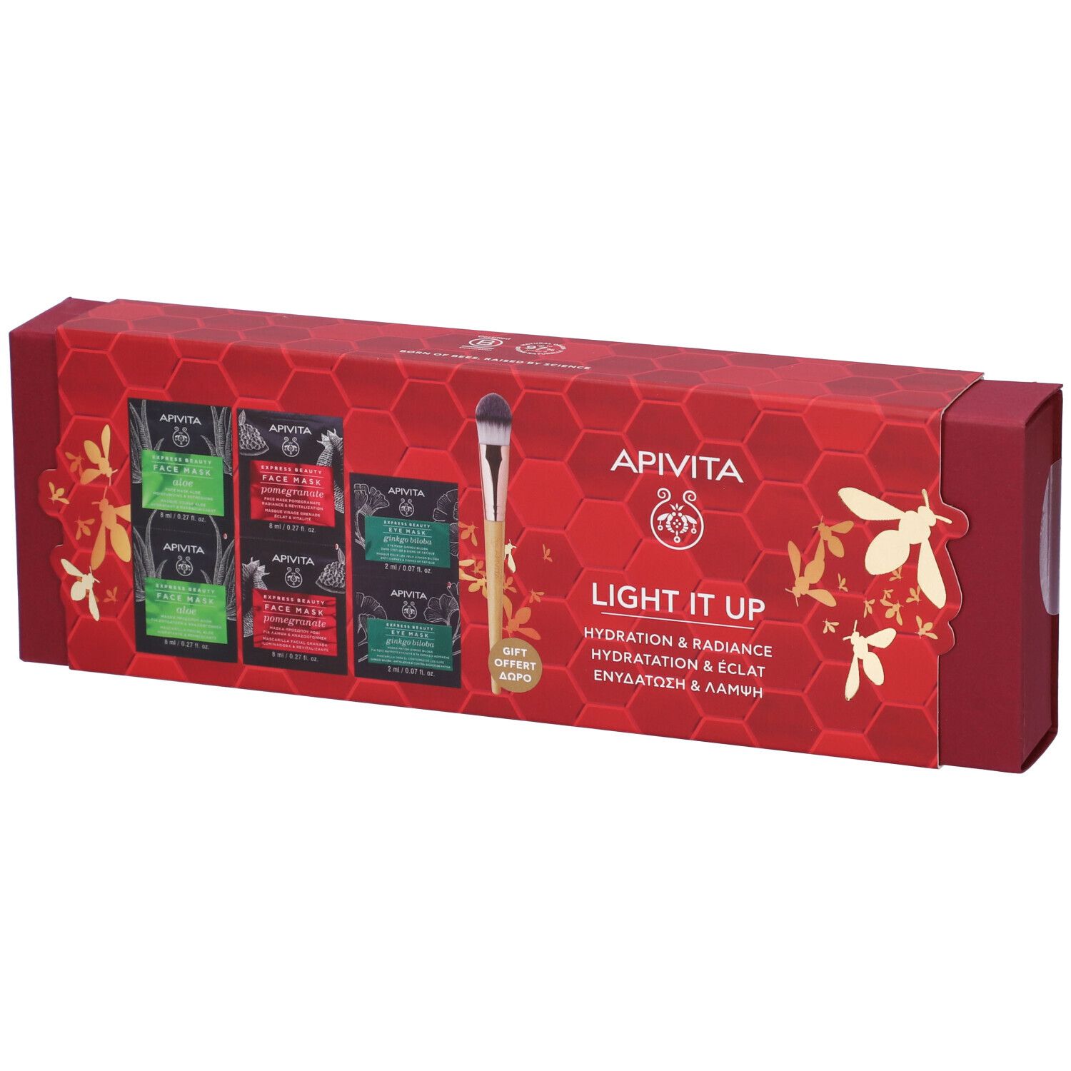 Apivita Promo Xmas 3 Express Maschere + Pennello Applicatore