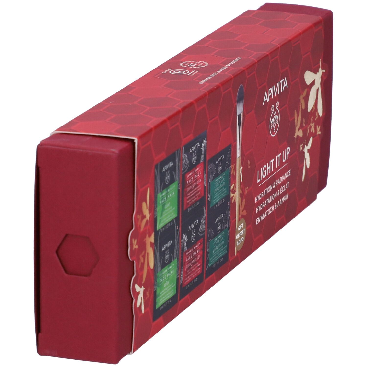Apivita Promo Xmas 3 Express Maschere + Pennello Applicatore