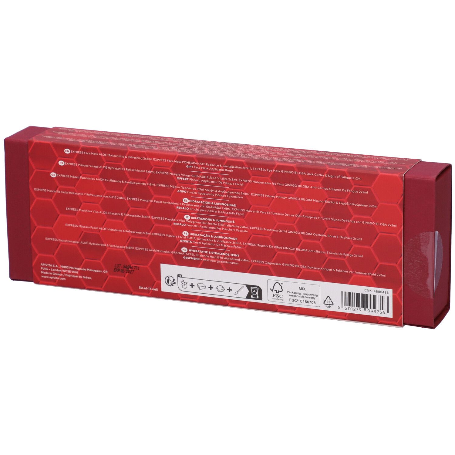 Apivita Promo Xmas 3 Express Maschere + Pennello Applicatore