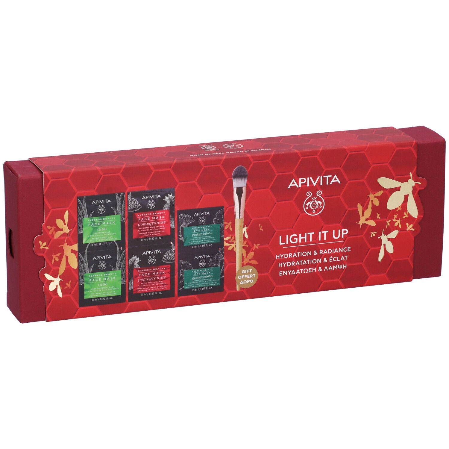 Apivita Promo Xmas 3 Express Maschere + Pennello Applicatore