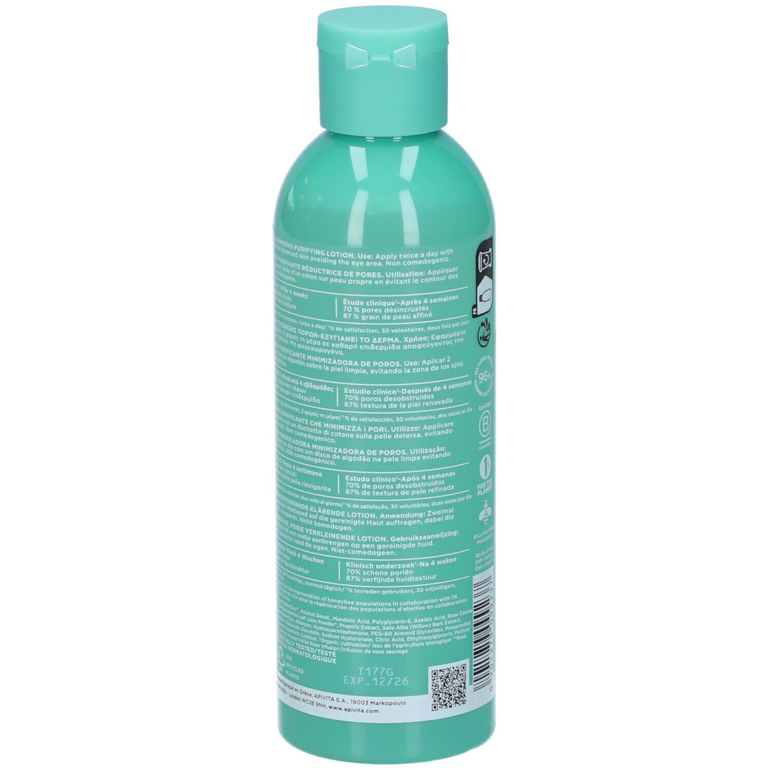 Apivita Just Bee Clear Lozione Purificante Minimizza Pori