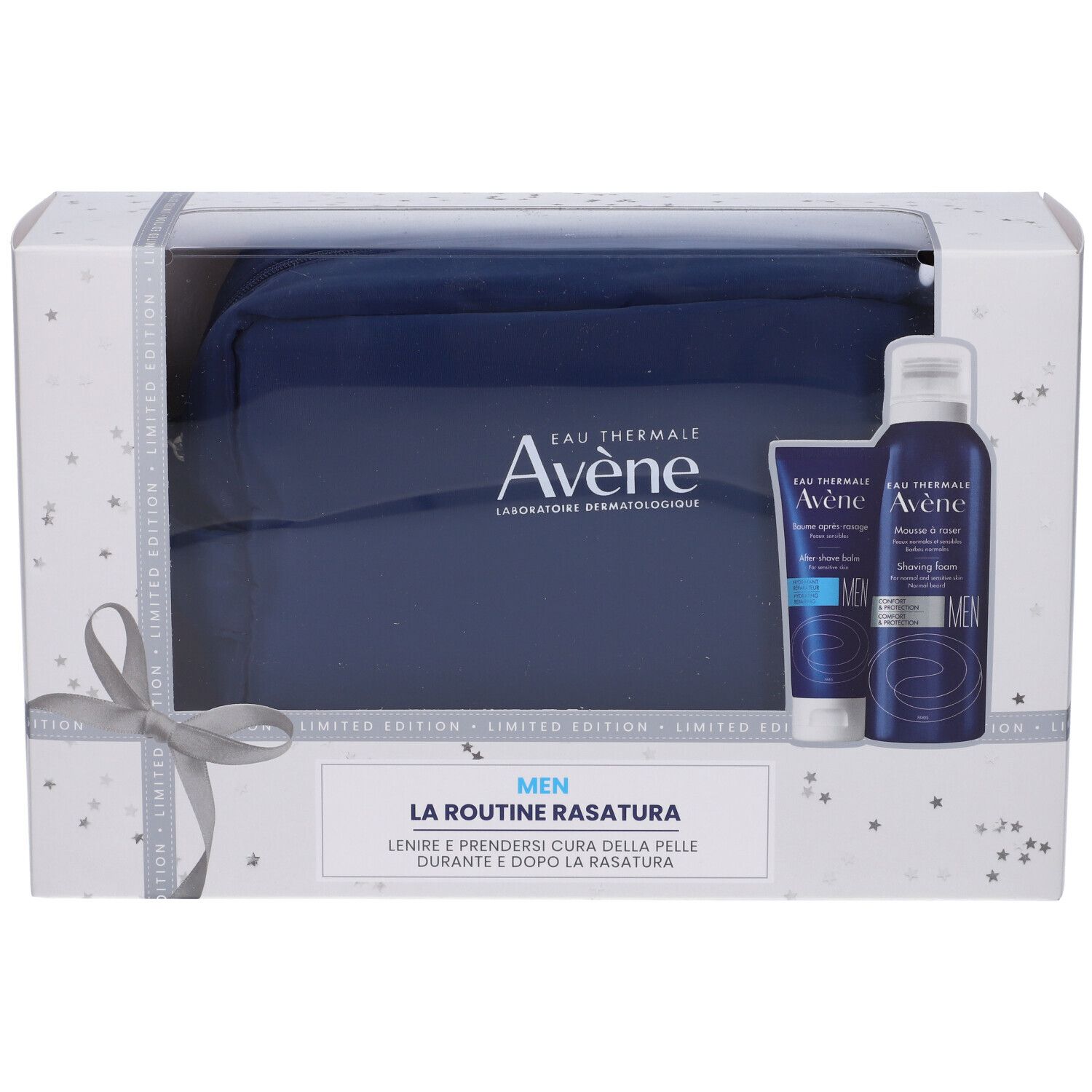 Avène Cofanetto Natale Uomo Schiuma Barba + Balsamo con Pochette in Omaggio