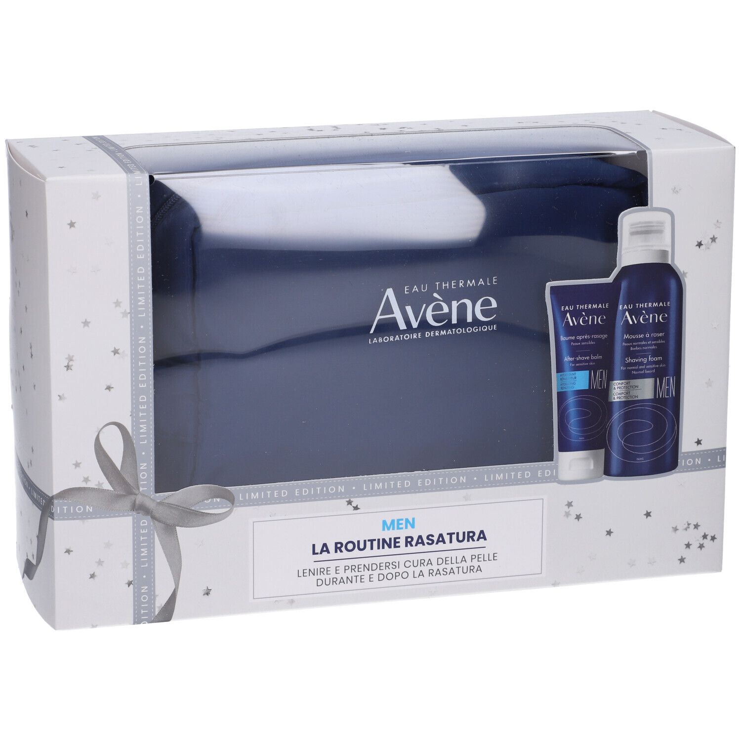 Avène Cofanetto Natale Uomo Schiuma Barba + Balsamo con Pochette in Omaggio