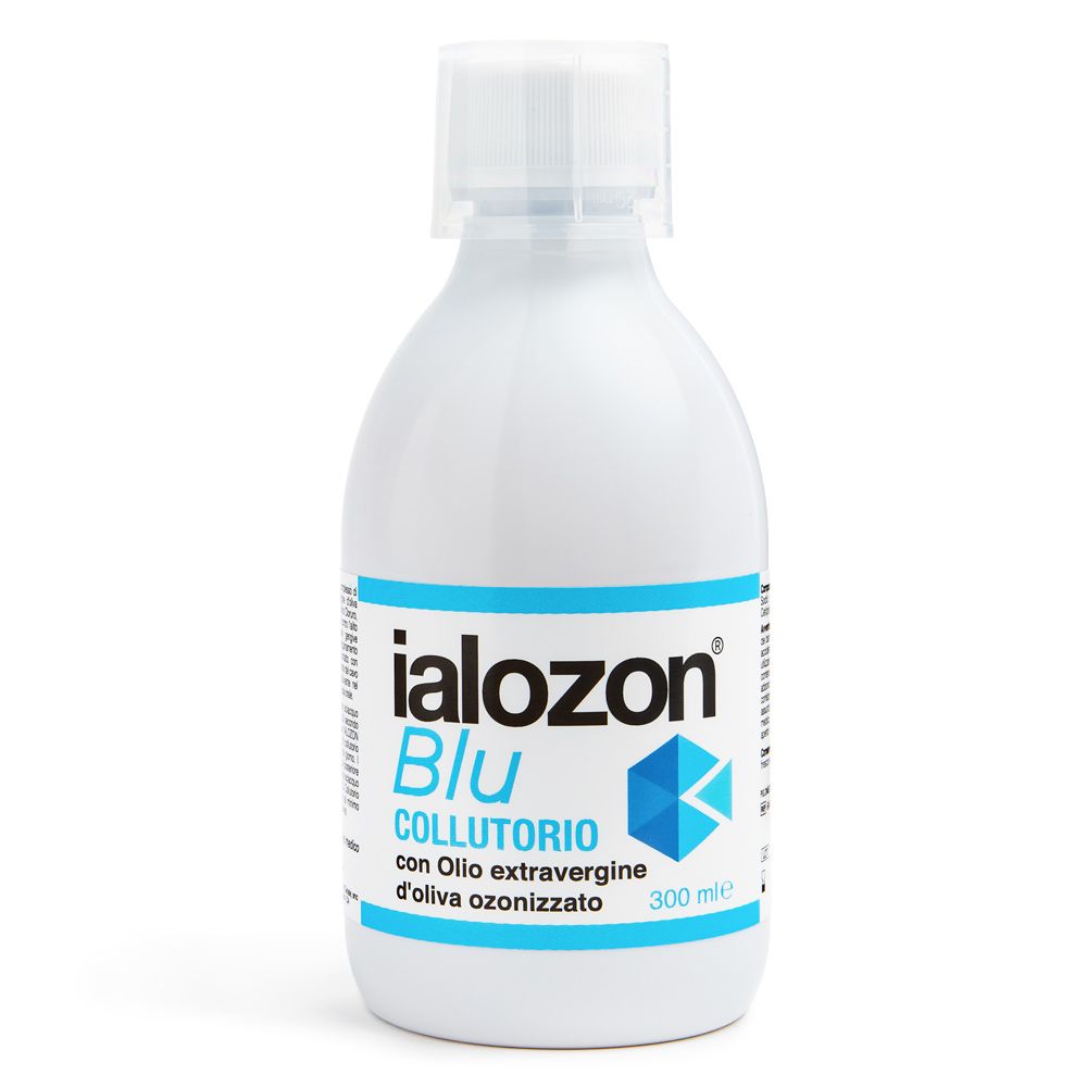 Collutorio Ialozon Blu con olio d'oliva ozonizzato, flacone.