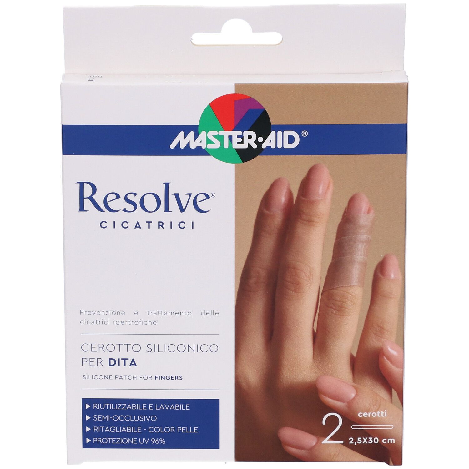 Cerotto Siliconico Dita Master-aid Resolve 2,5x30cm 2 Pezzi