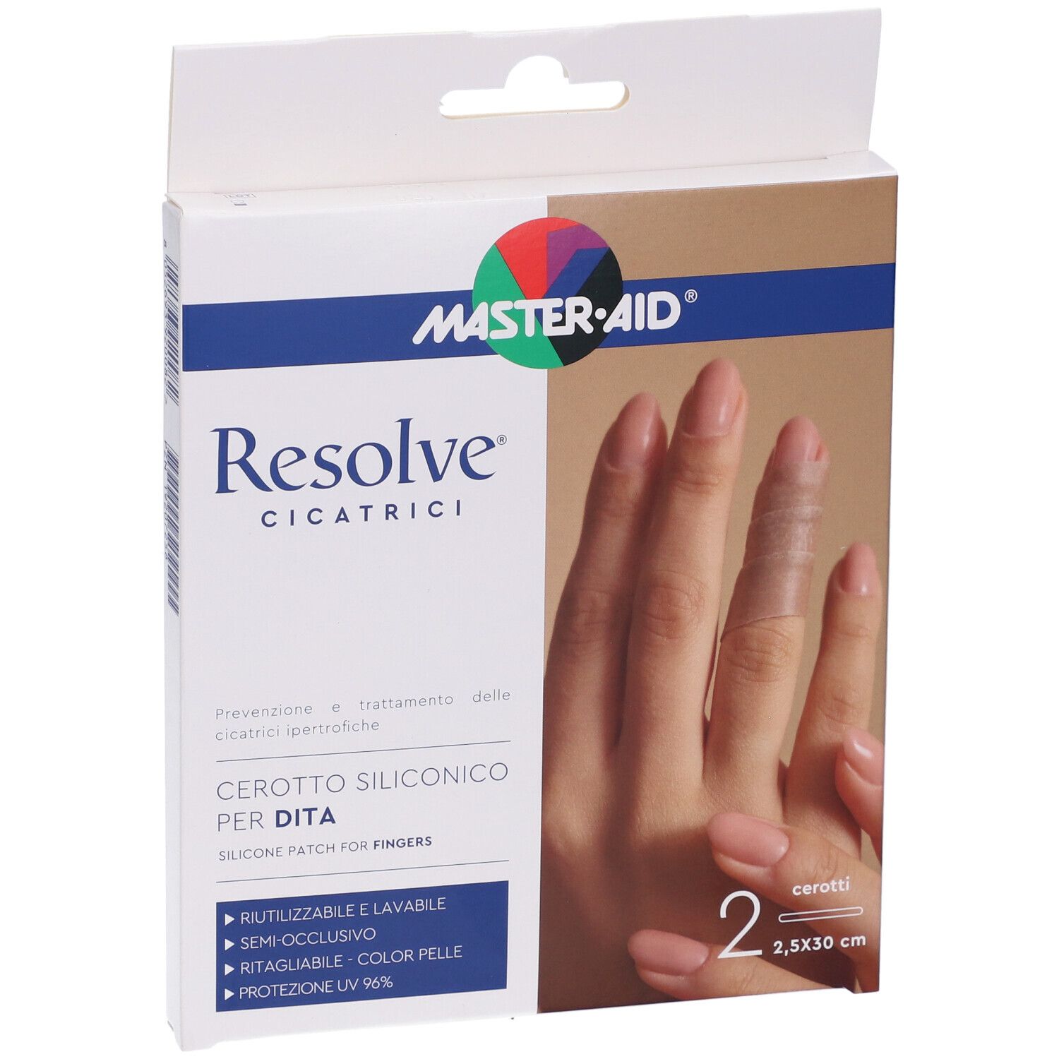 Cerotto Siliconico Dita Master-aid Resolve 2,5x30cm 2 Pezzi