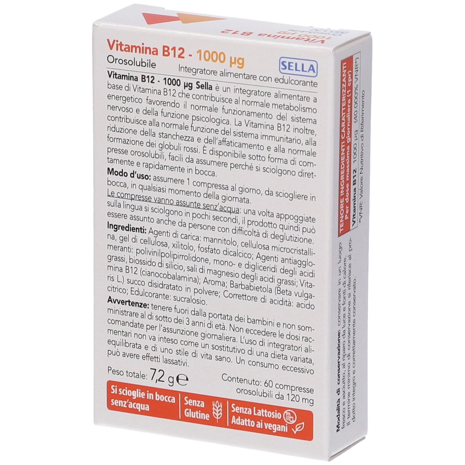 Sella Vitamina B12 1000mcg Compresse Orosolubili